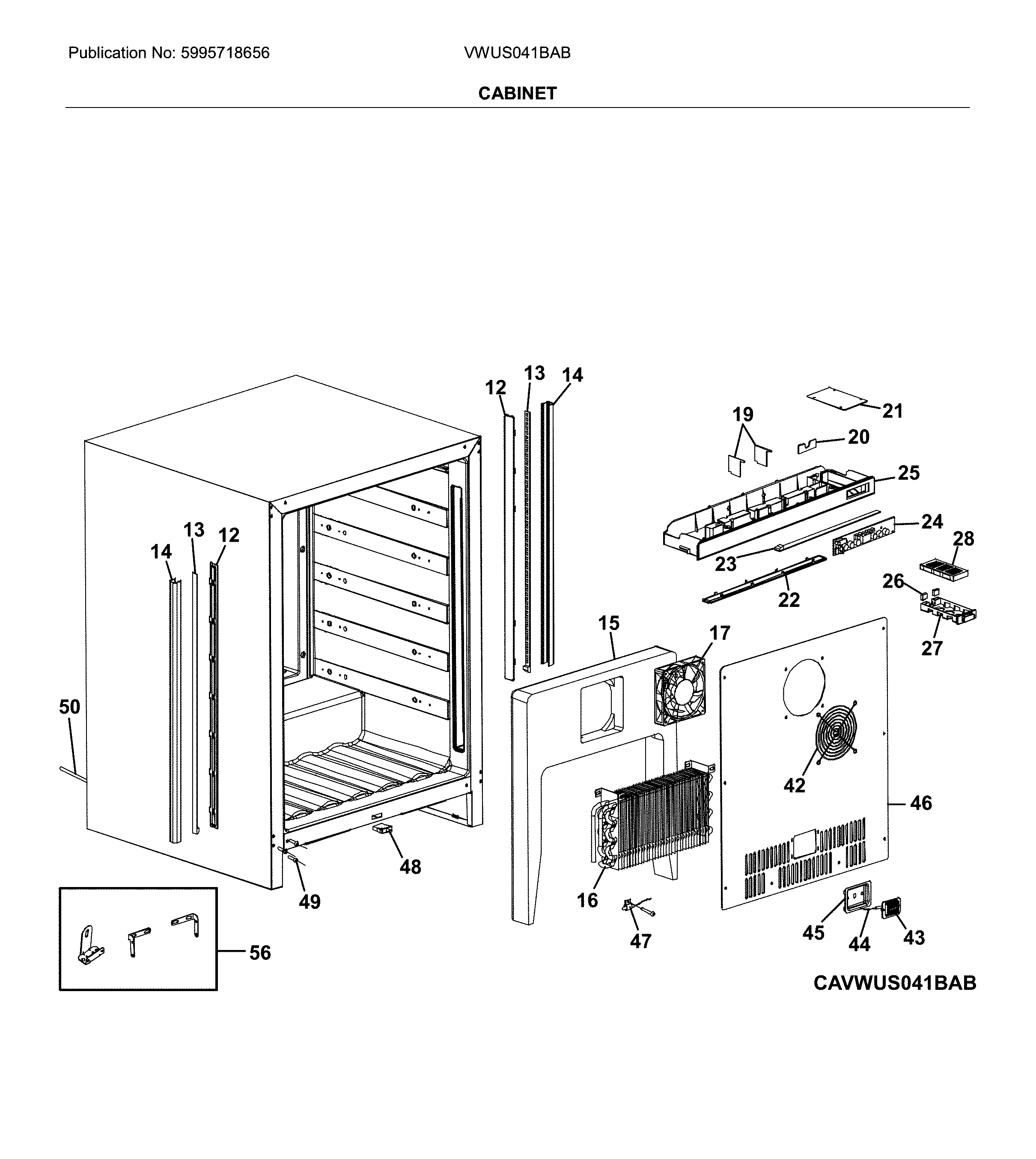 Vintec VWUS041BAB cabinet diagram