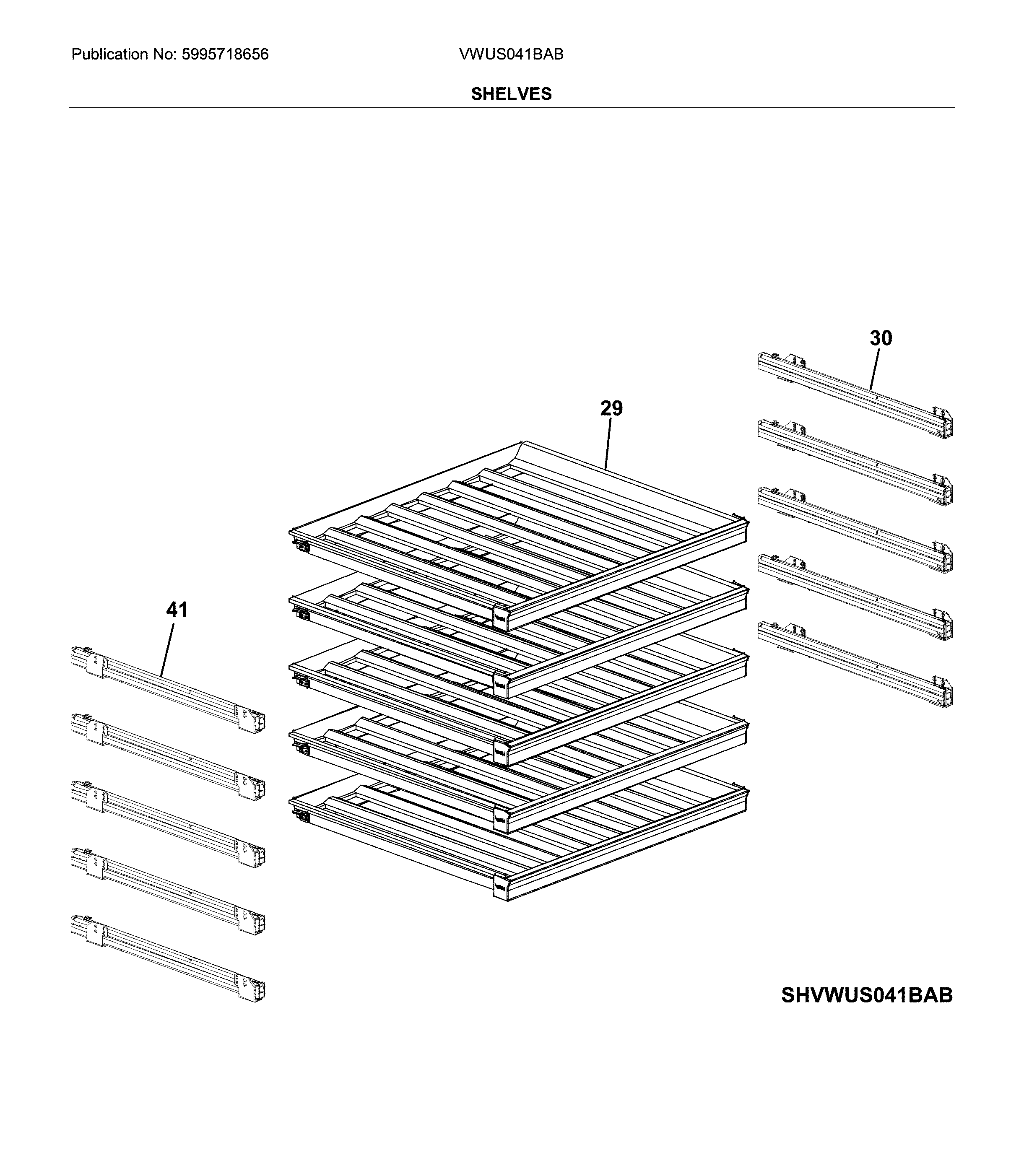 Vintec VWUS041BAB shelves diagram