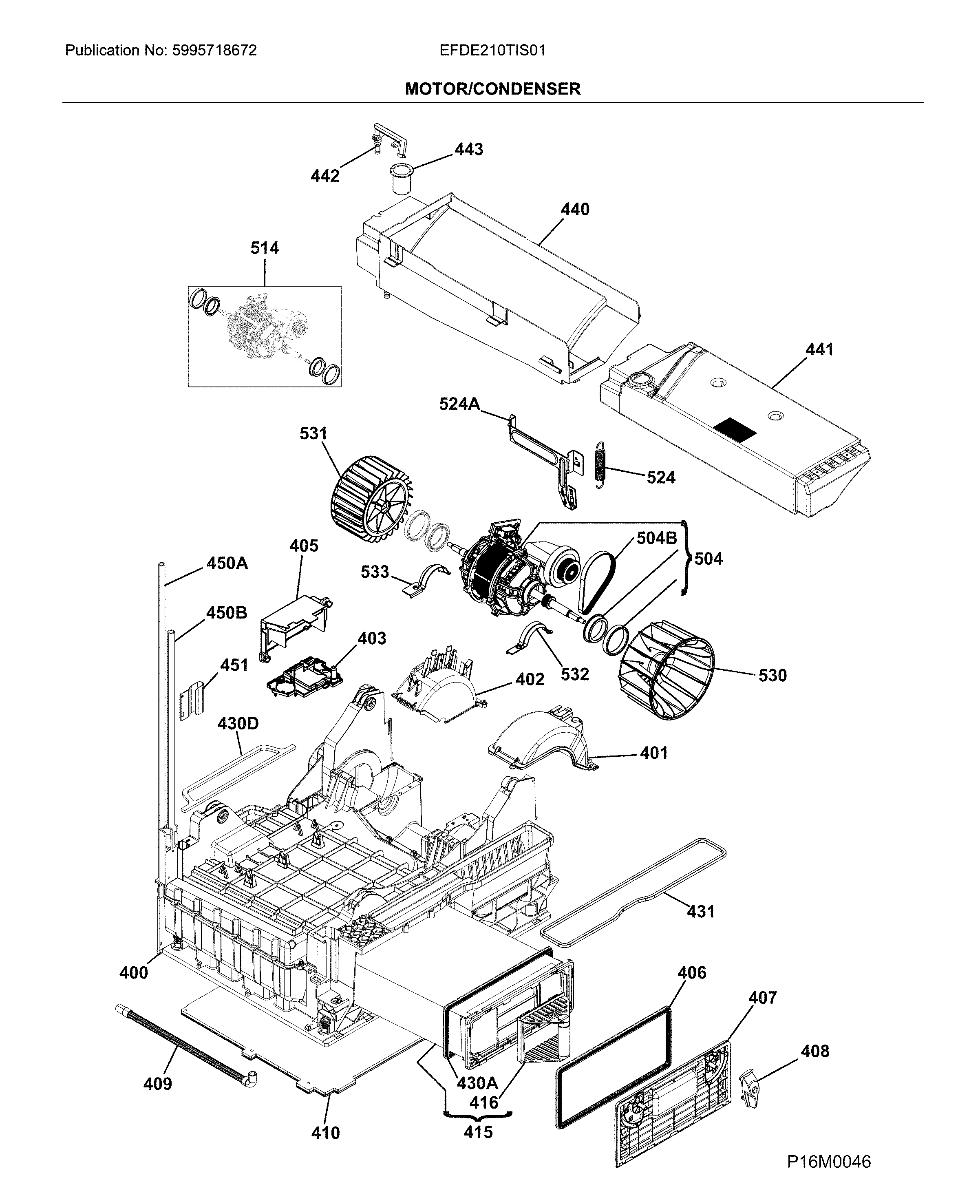 Electrolux EFDE210TIS01 motor/condenser diagram