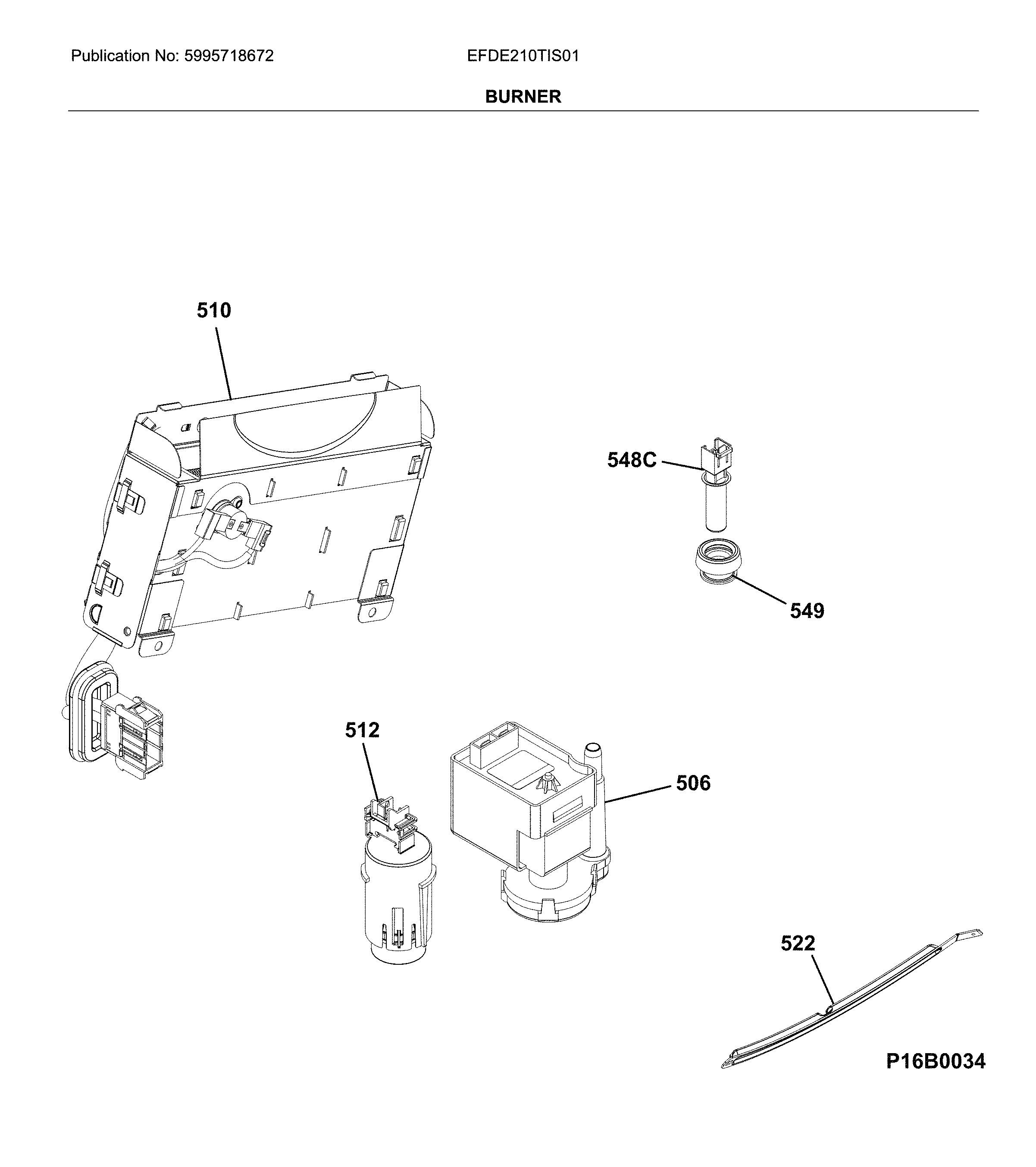 Electrolux EFDE210TIS01 burner diagram