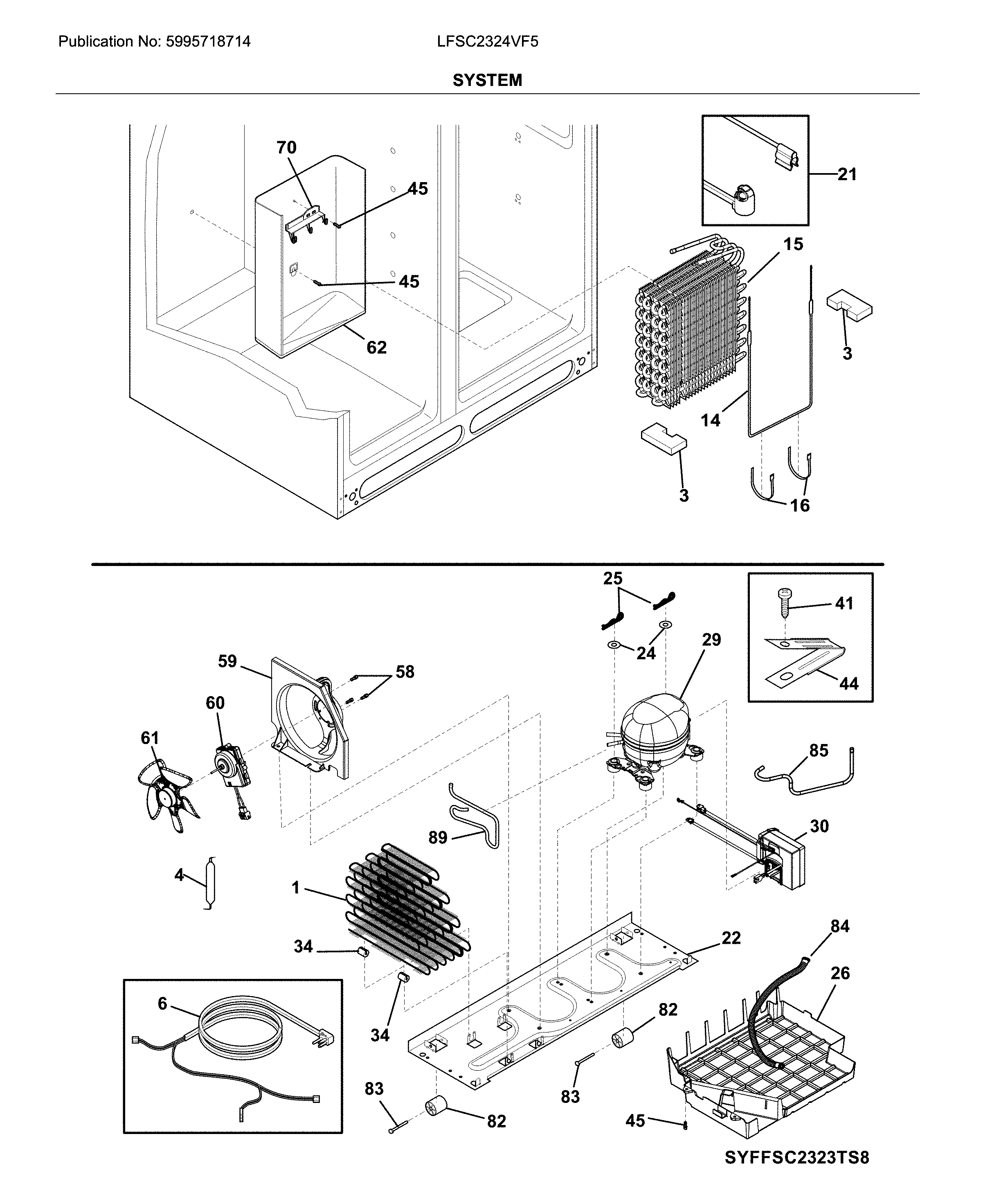 Frigidaire LFSC2324VF5 system diagram