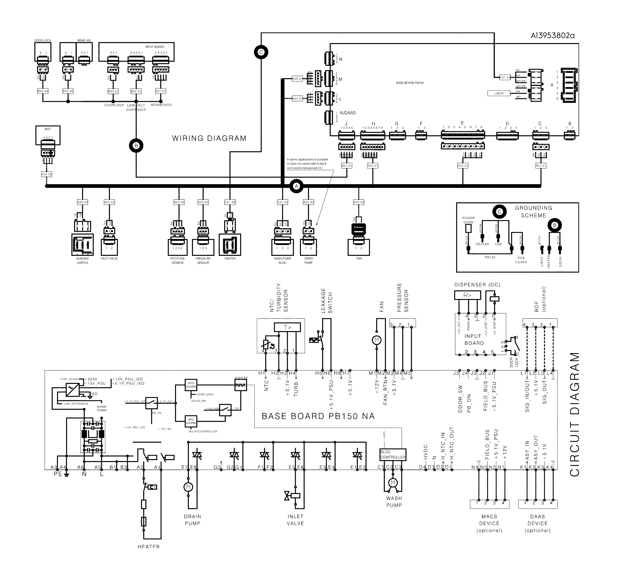 Frigidaire FDSH4501AS0A wiring schematic diagram