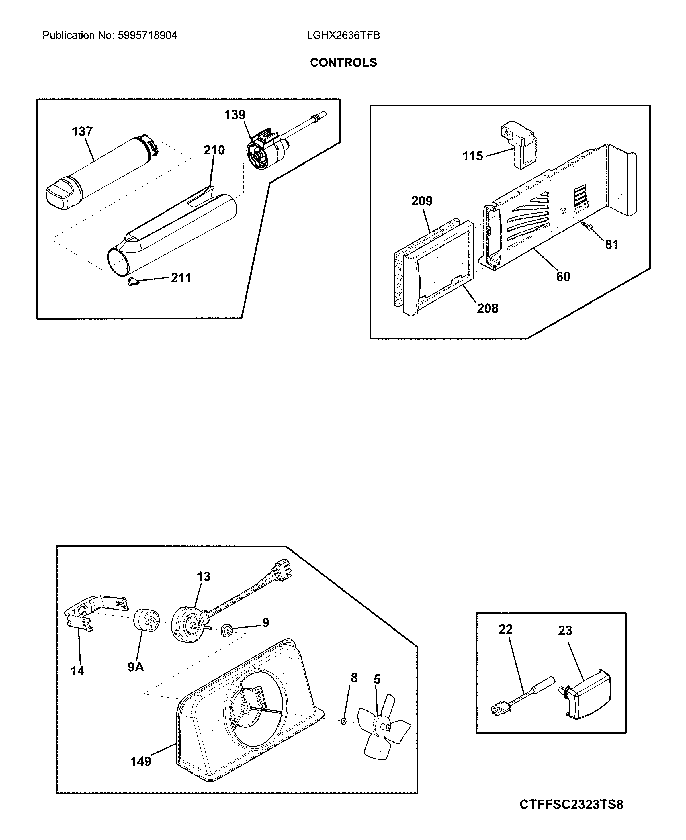 Frigidaire LGHX2636TFB controls diagram