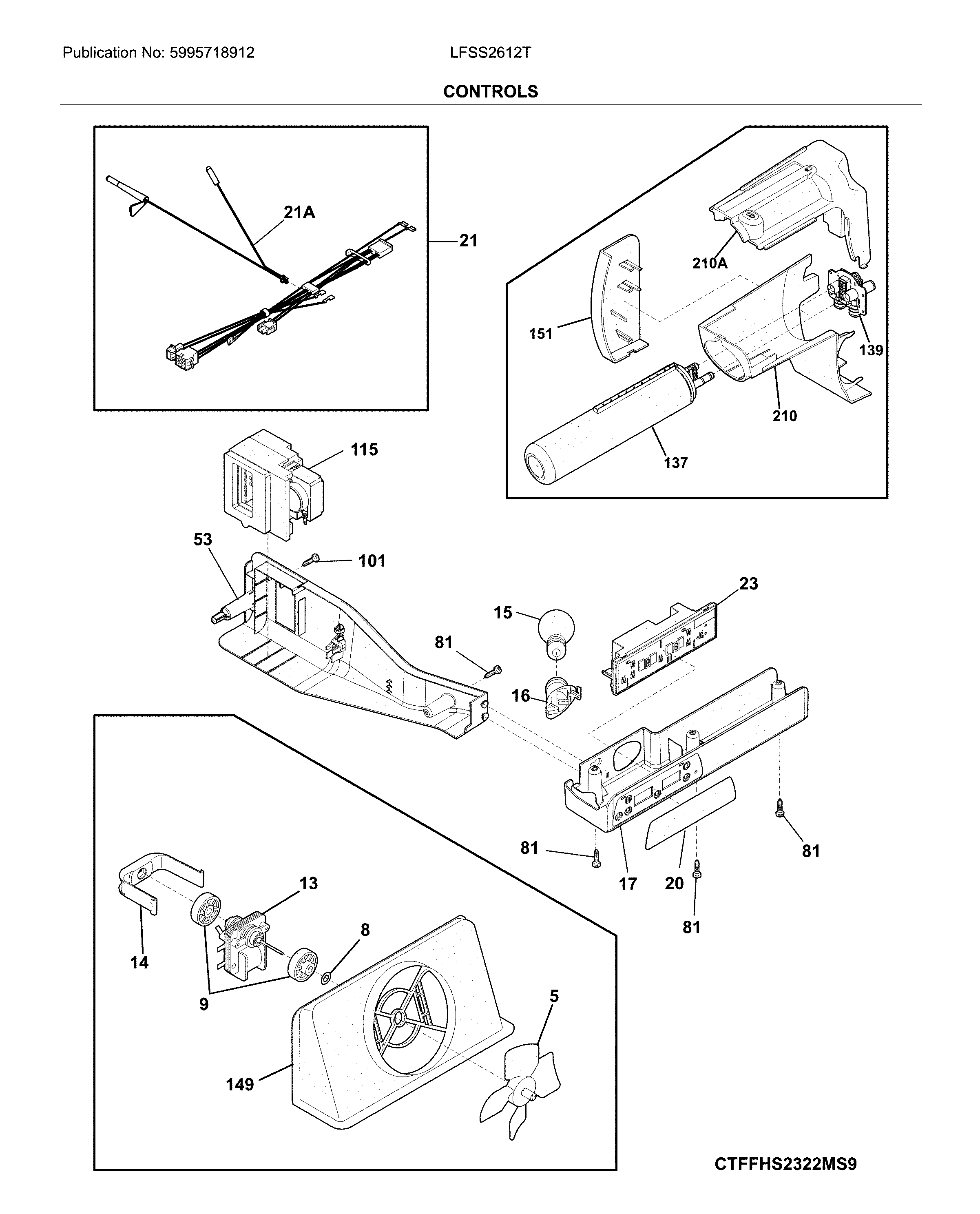 Frigidaire LFSS2612TE3 control diagram