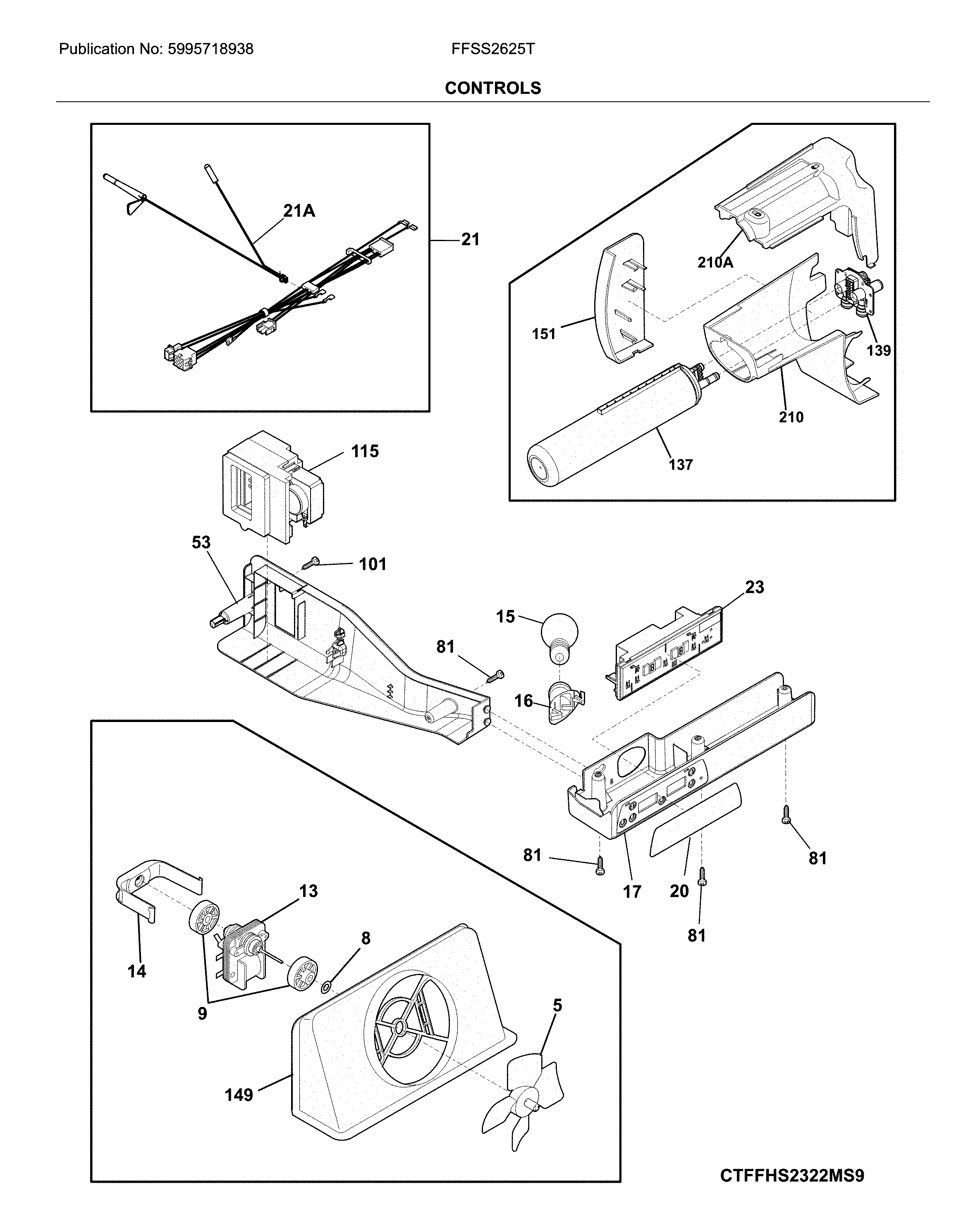 Frigidaire FFSS2625TE3 controls diagram