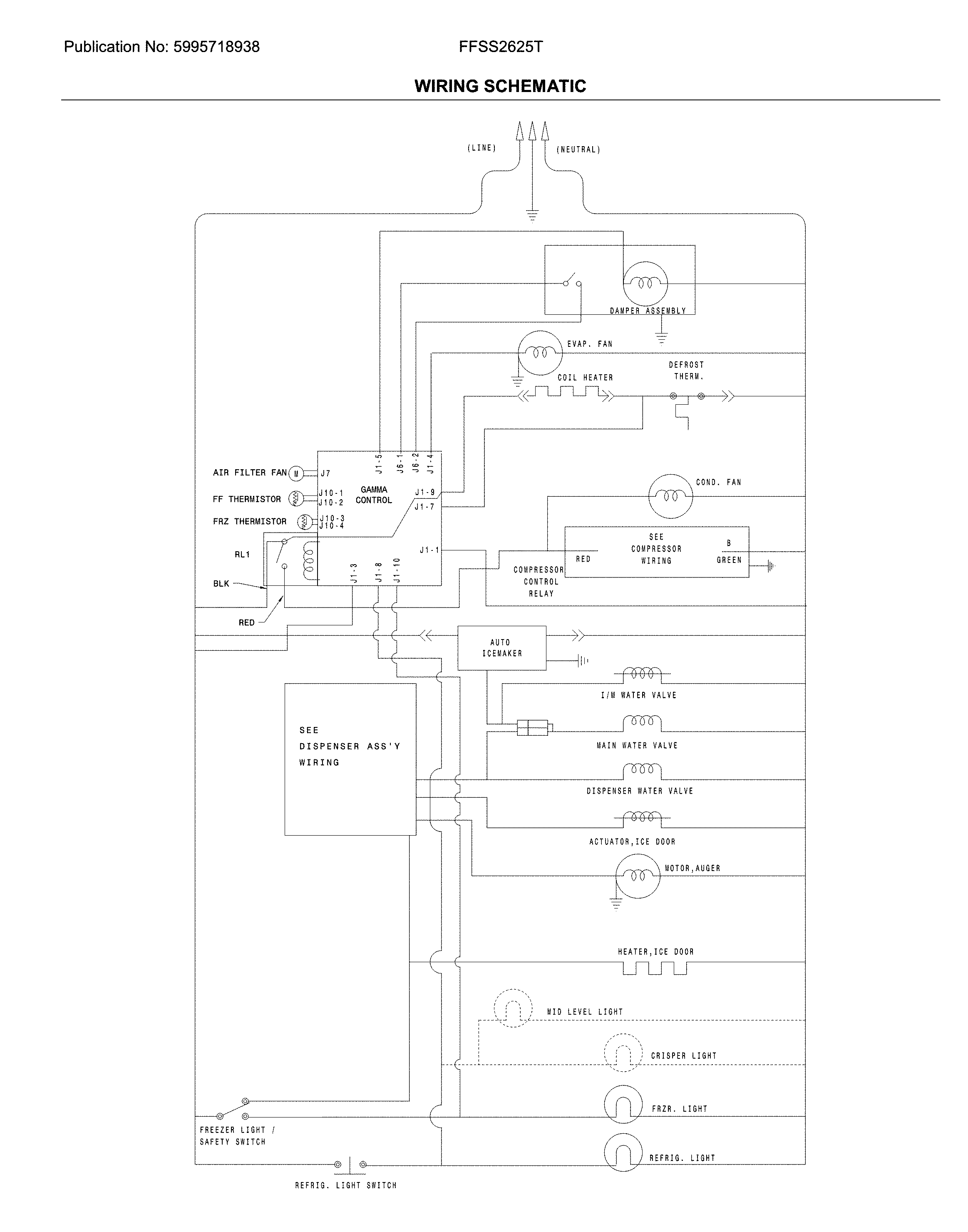 Frigidaire FFSS2625TE3 witing schematic diagram