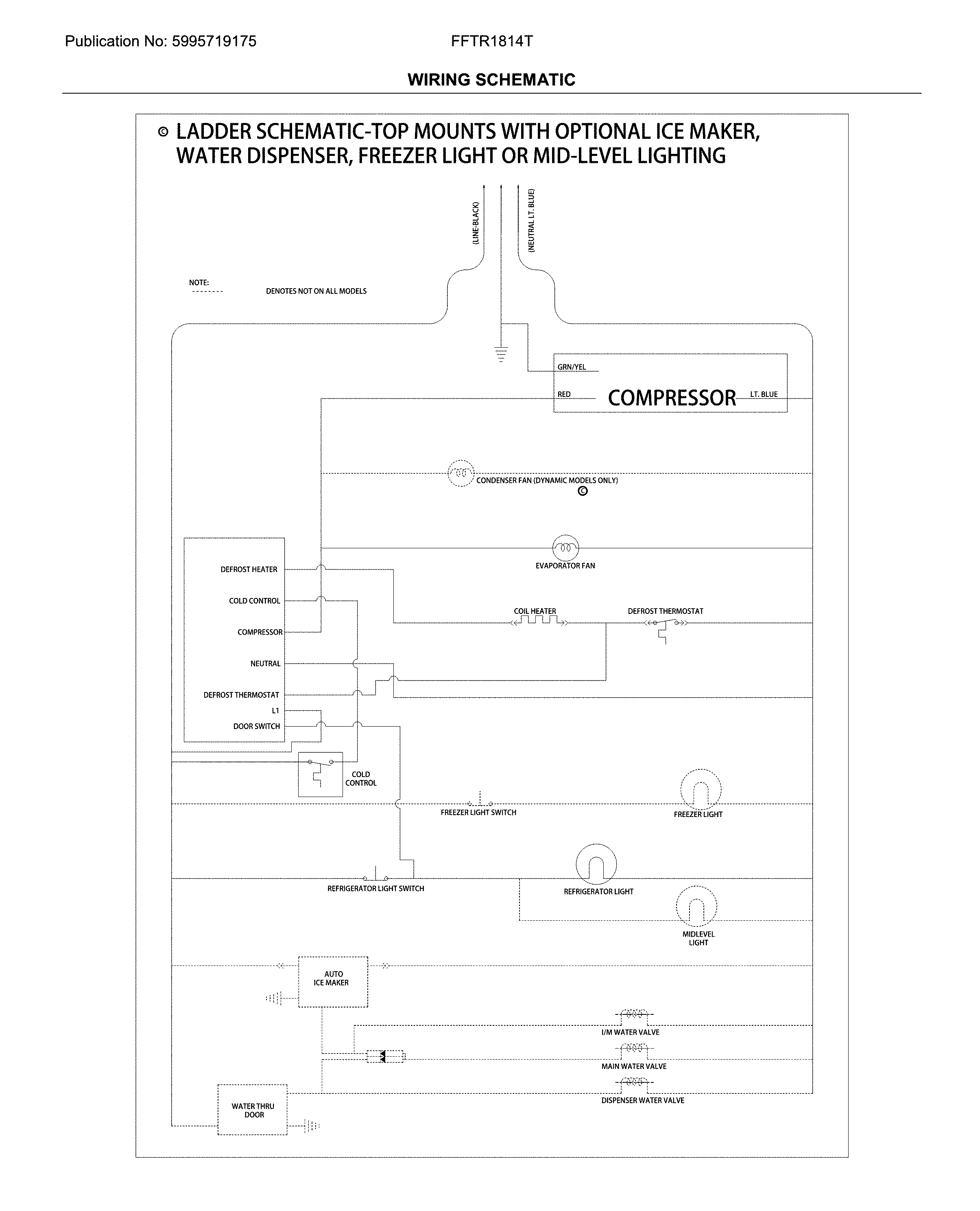 Frigidaire FFTR1814TWF wiring schematic diagram