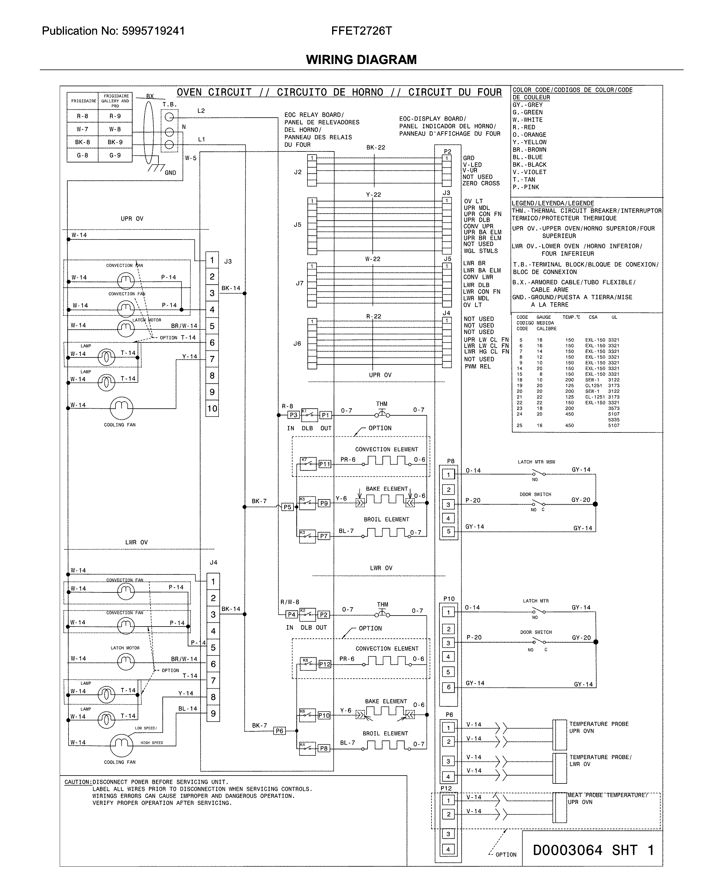 Frigidaire FFET2726TBA wiring diagram diagram