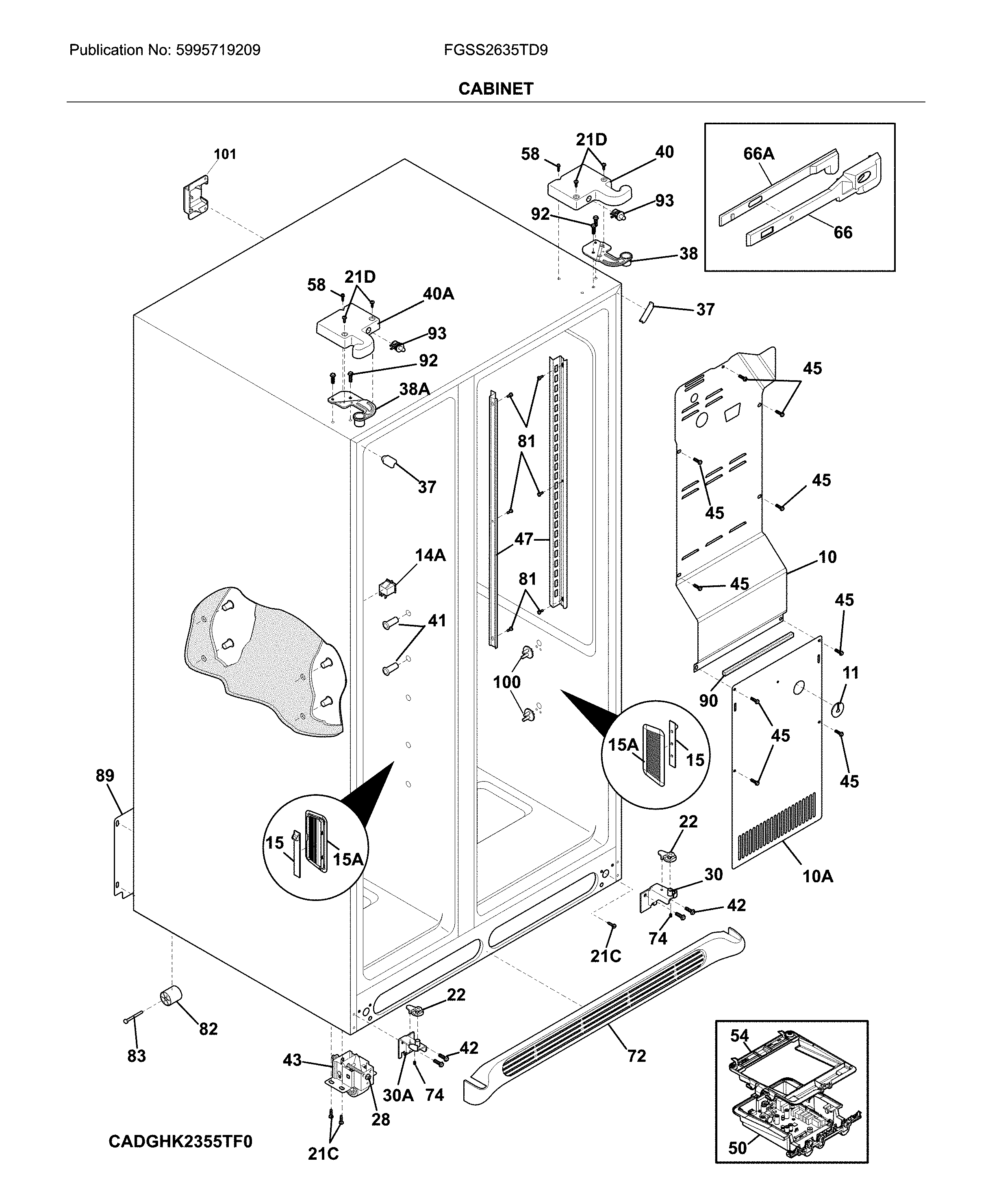 Frigidaire FGSS2635TD9 cabinet diagram