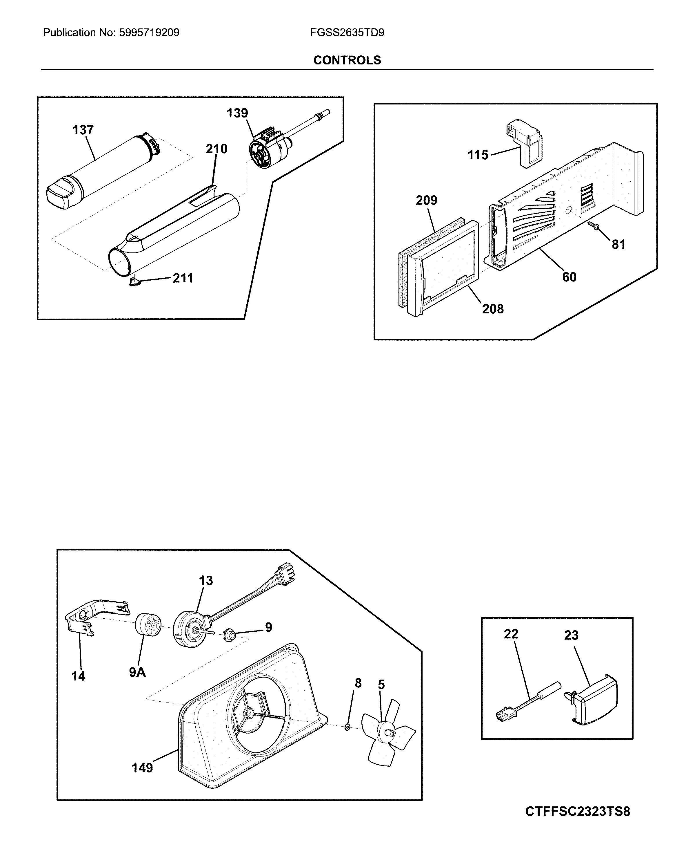 Frigidaire FGSS2635TD9 controls diagram