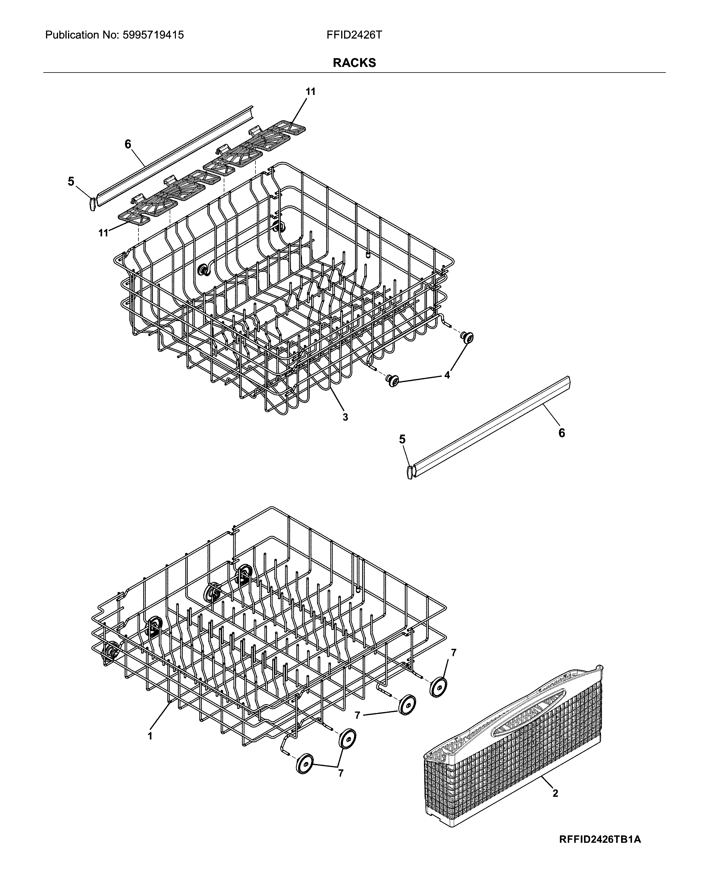 Frigidaire FFID2426TD3A racks diagram