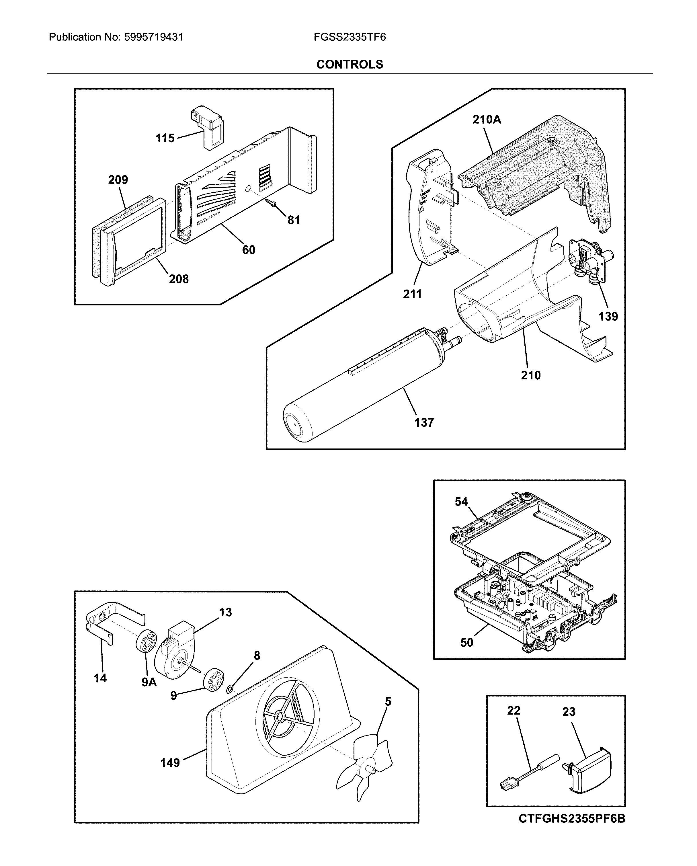 Frigidaire FGSS2335TF6 control diagram