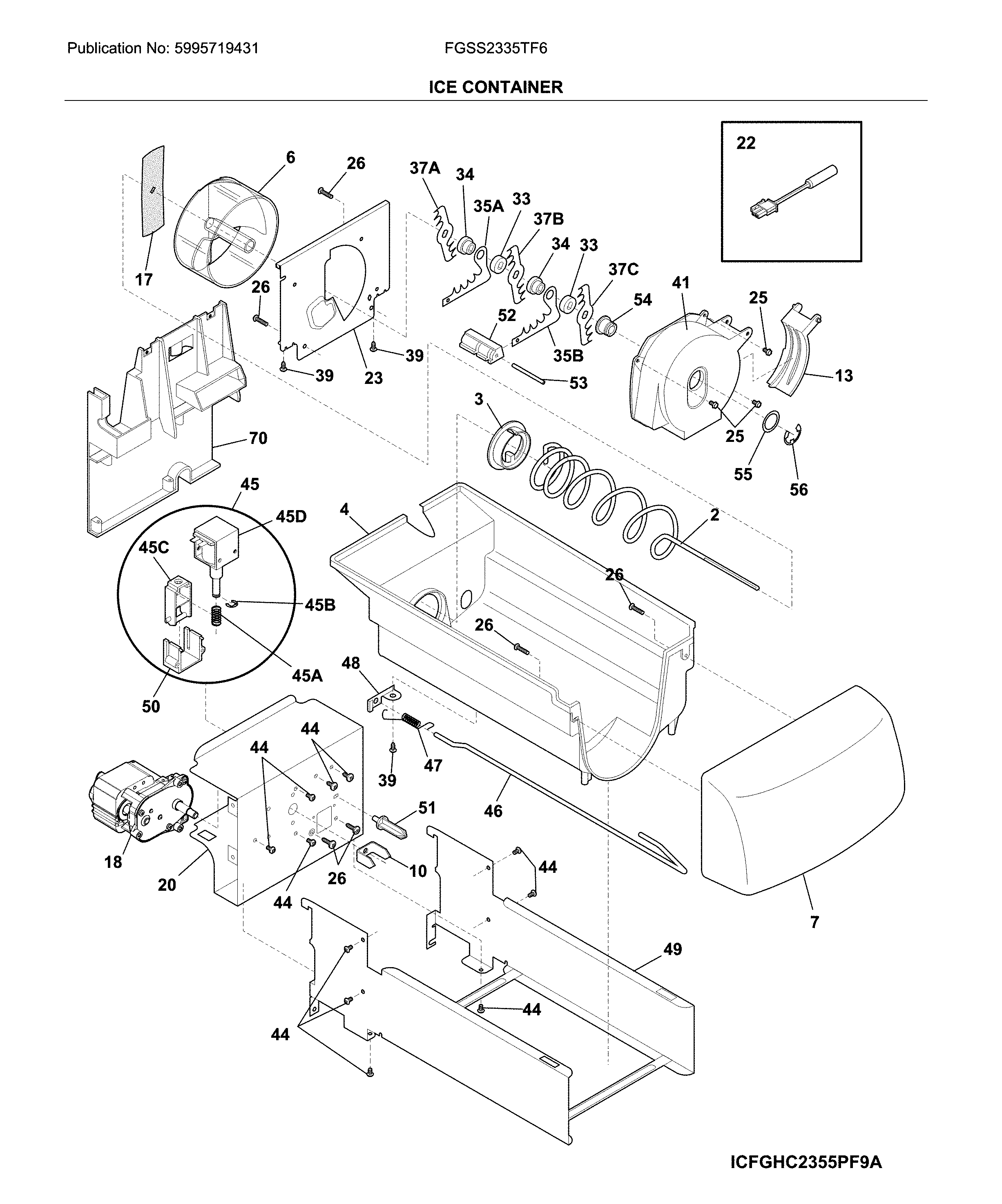 Frigidaire FGSS2335TF6 container diagram