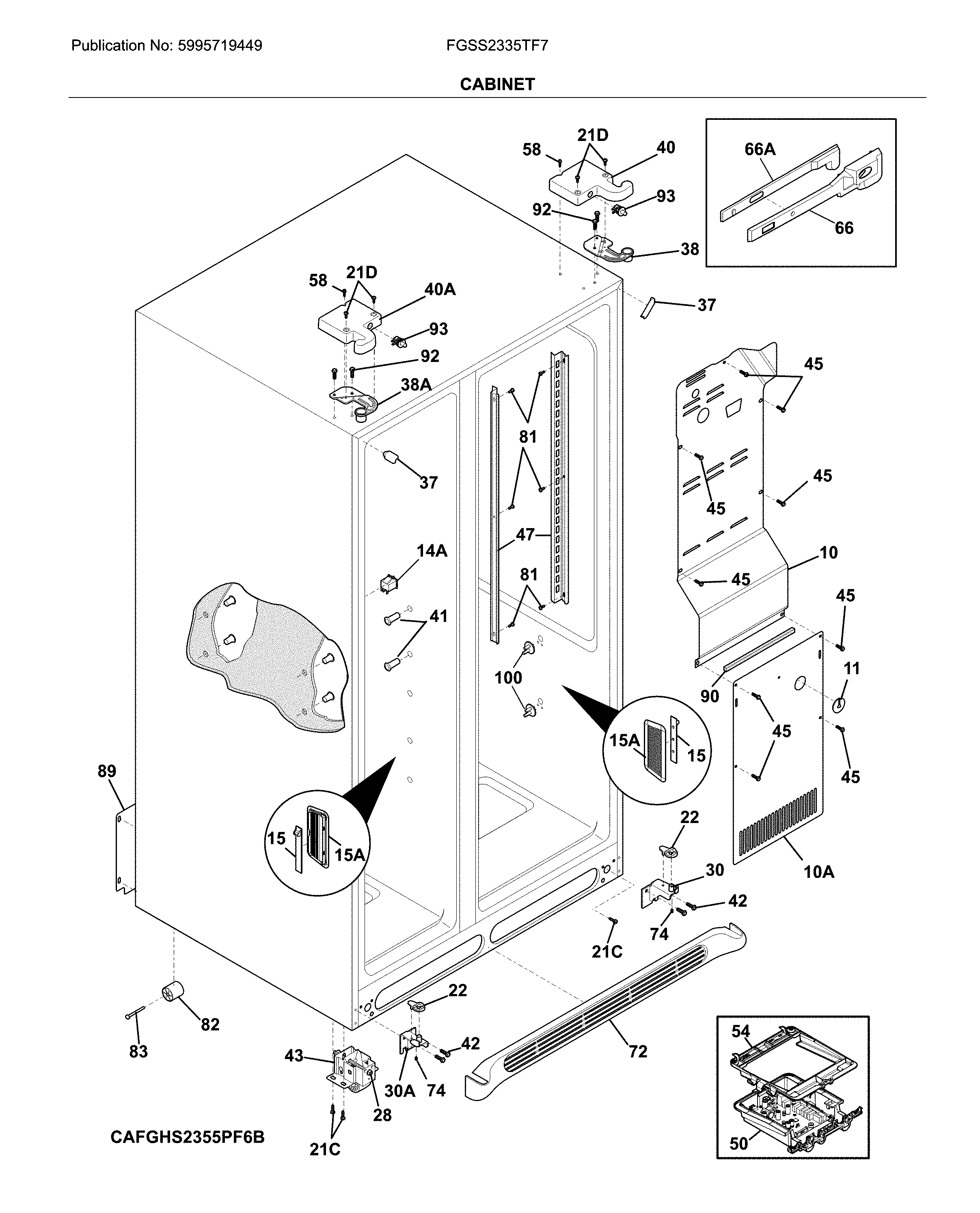 Frigidaire FGSS2335TF7 cabinet diagram
