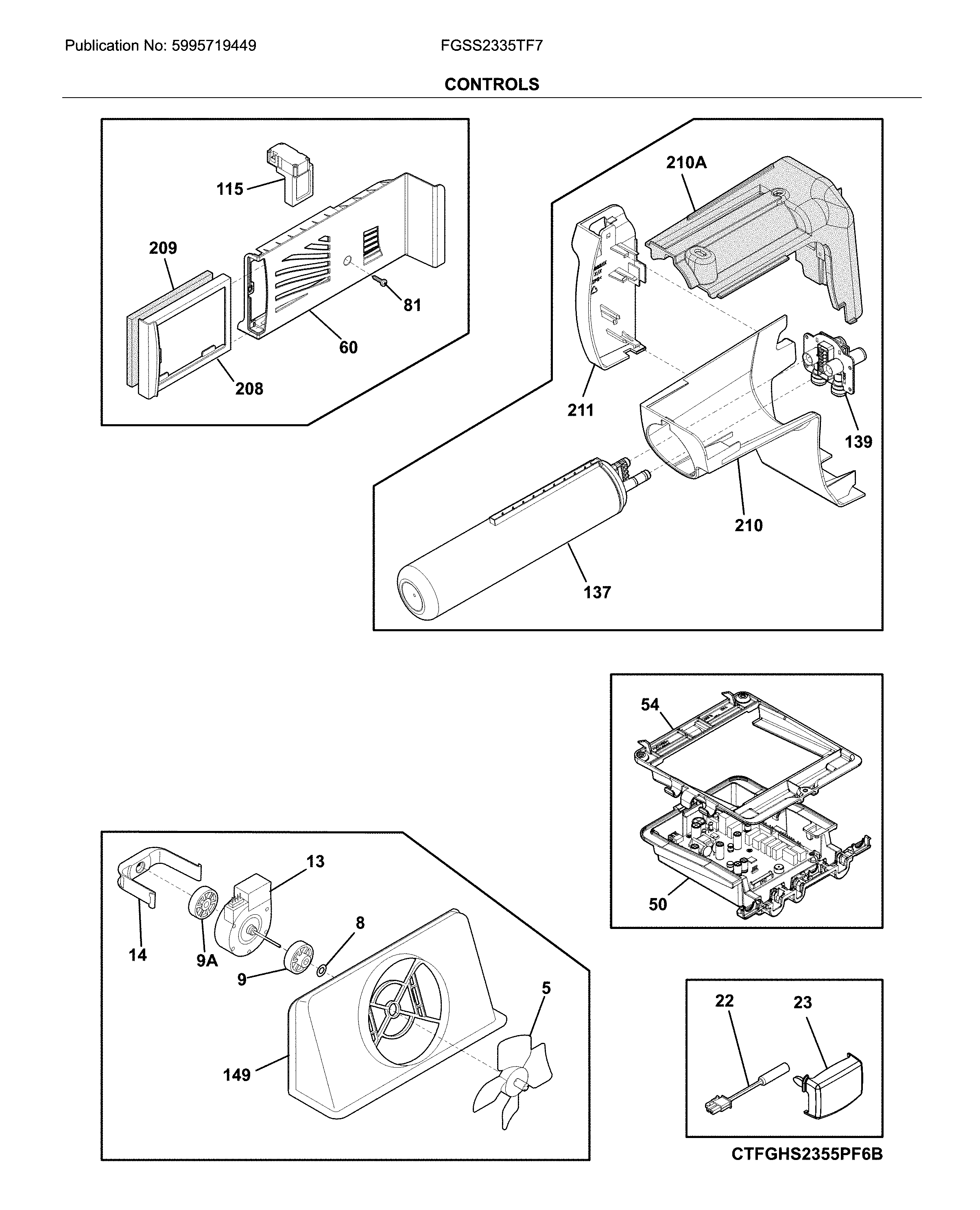 Frigidaire FGSS2335TF7 controls diagram
