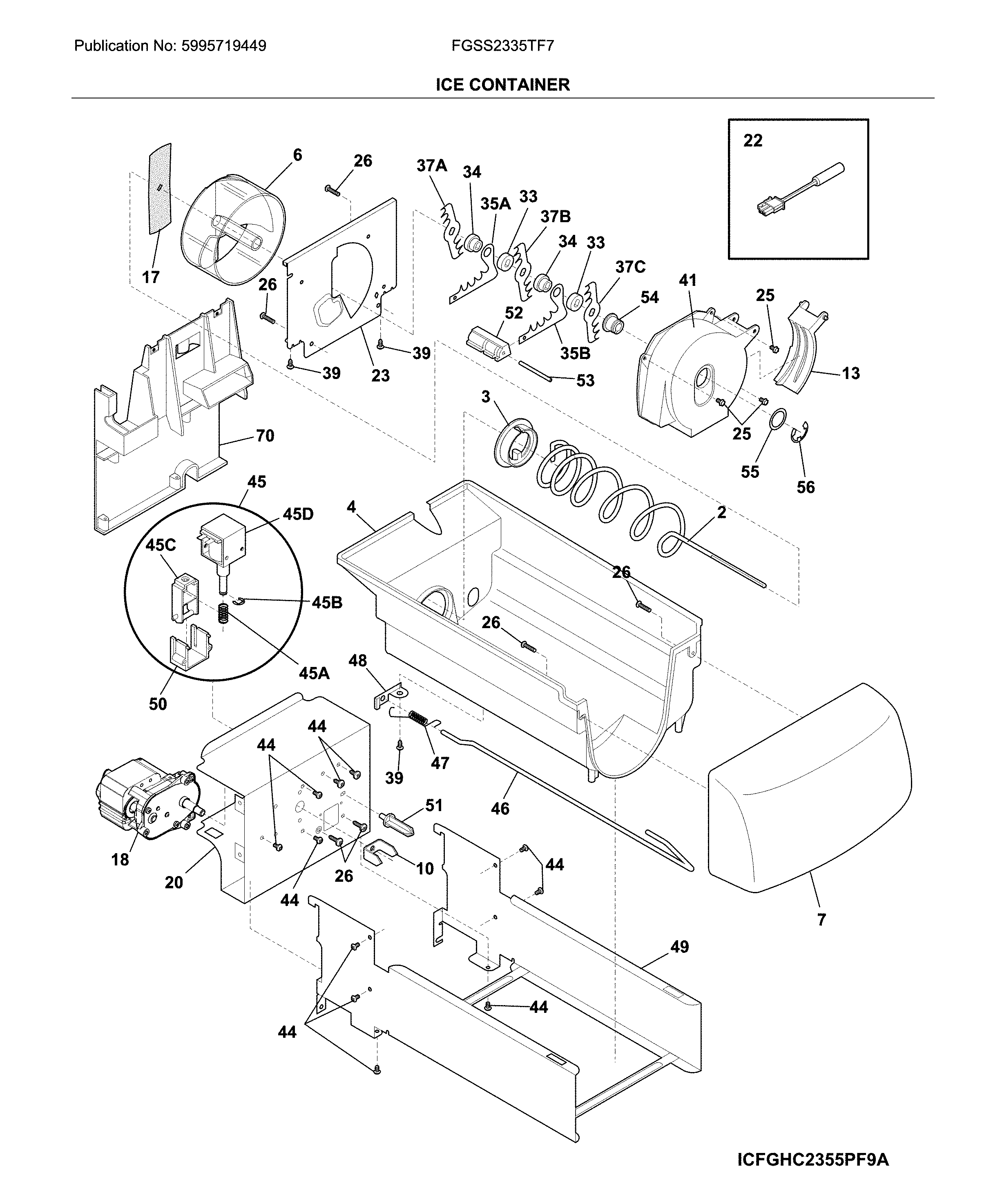 Frigidaire FGSS2335TF7 container diagram