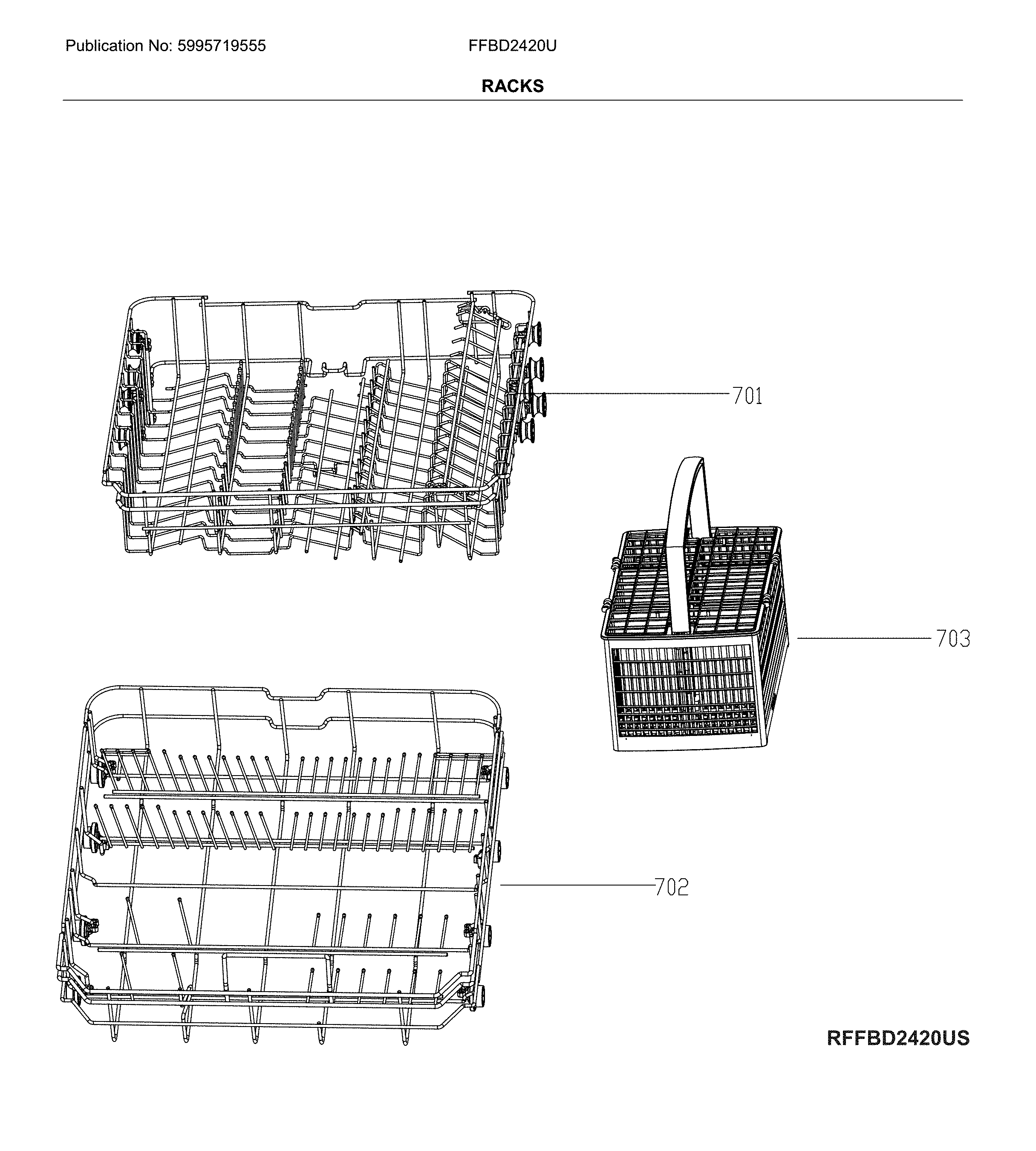 Frigidaire FFBD2420US racks diagram