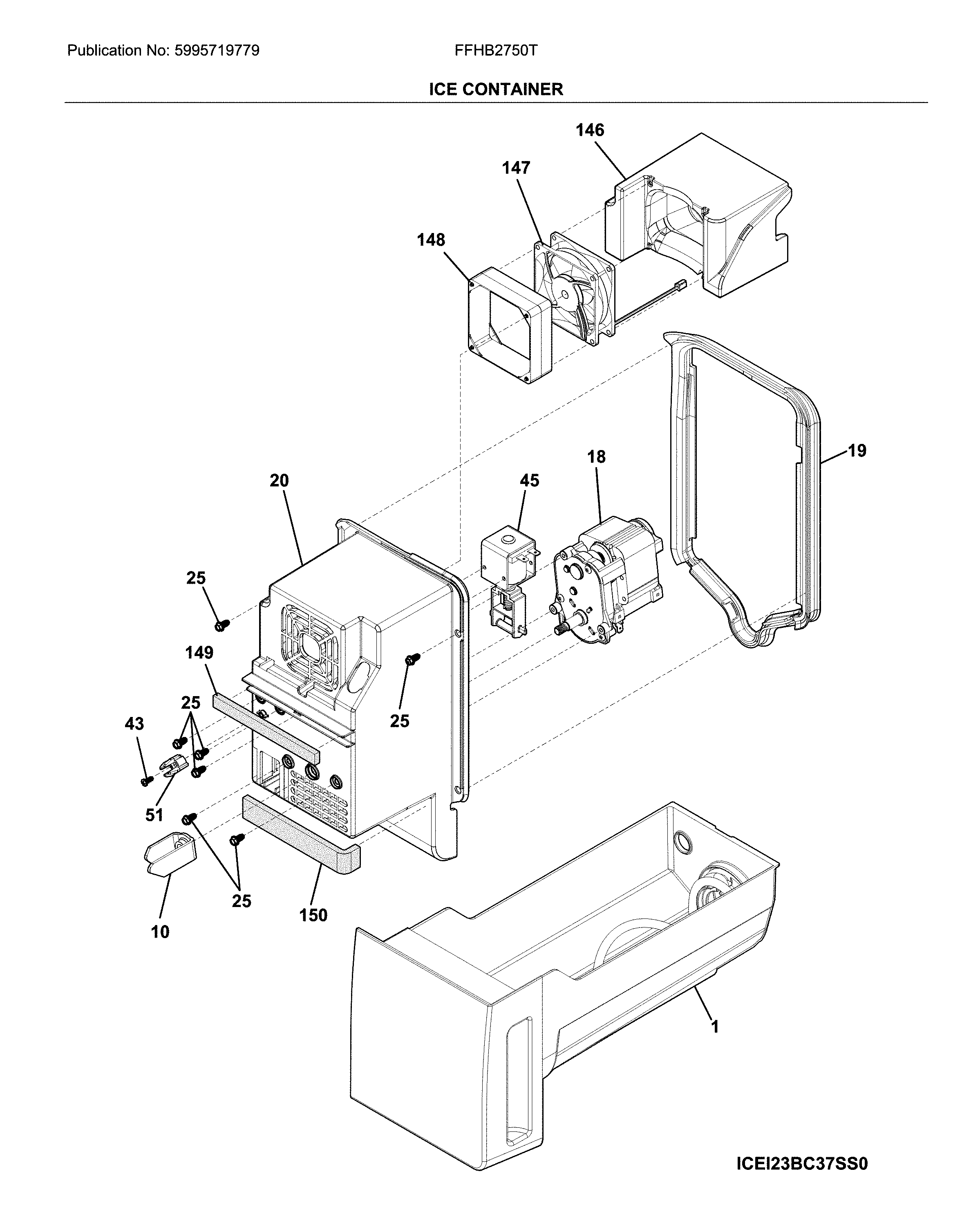 Frigidaire FFHB2750TE6 container diagram