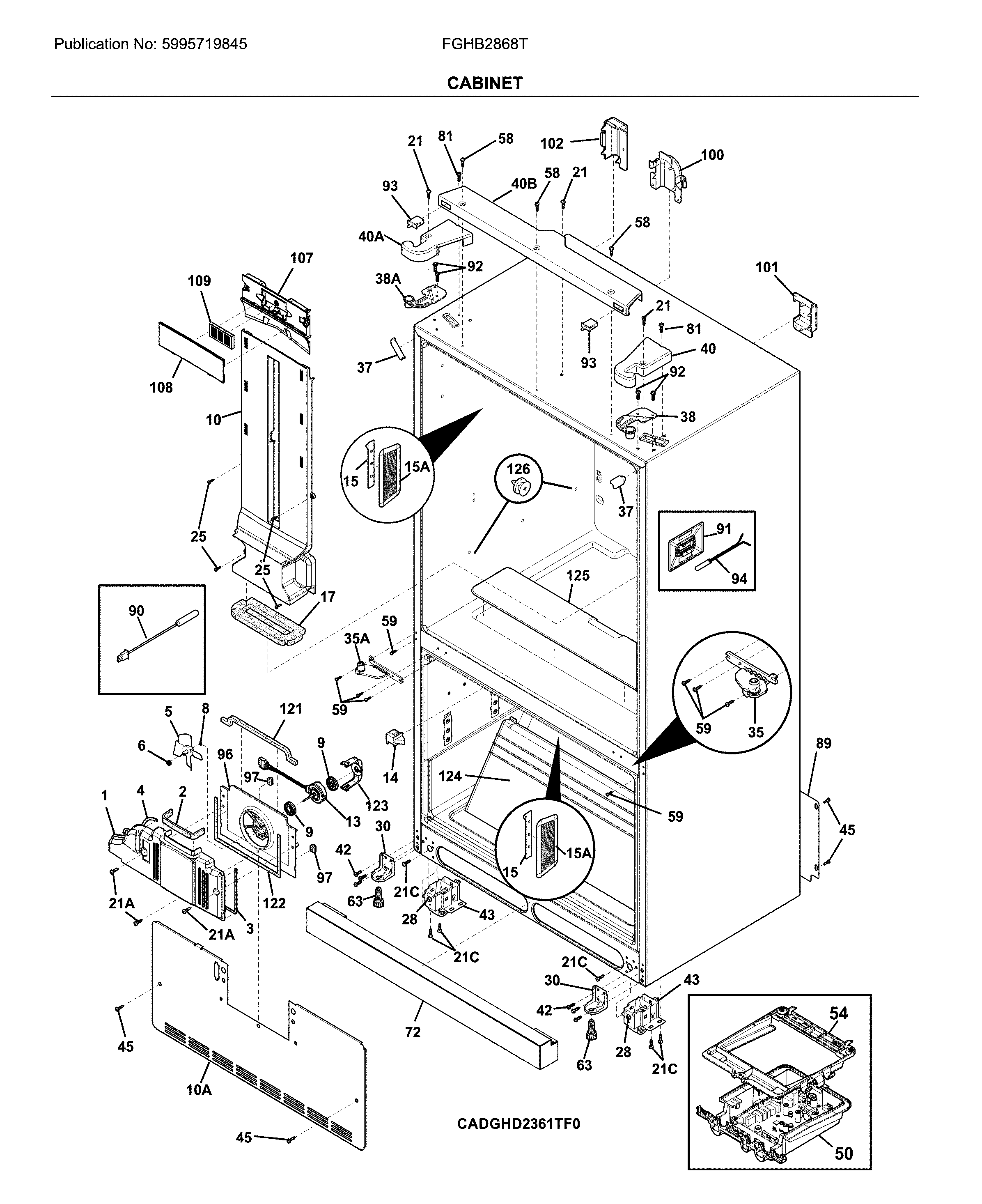 Frigidaire FGHB2868TE4 cabinet diagram