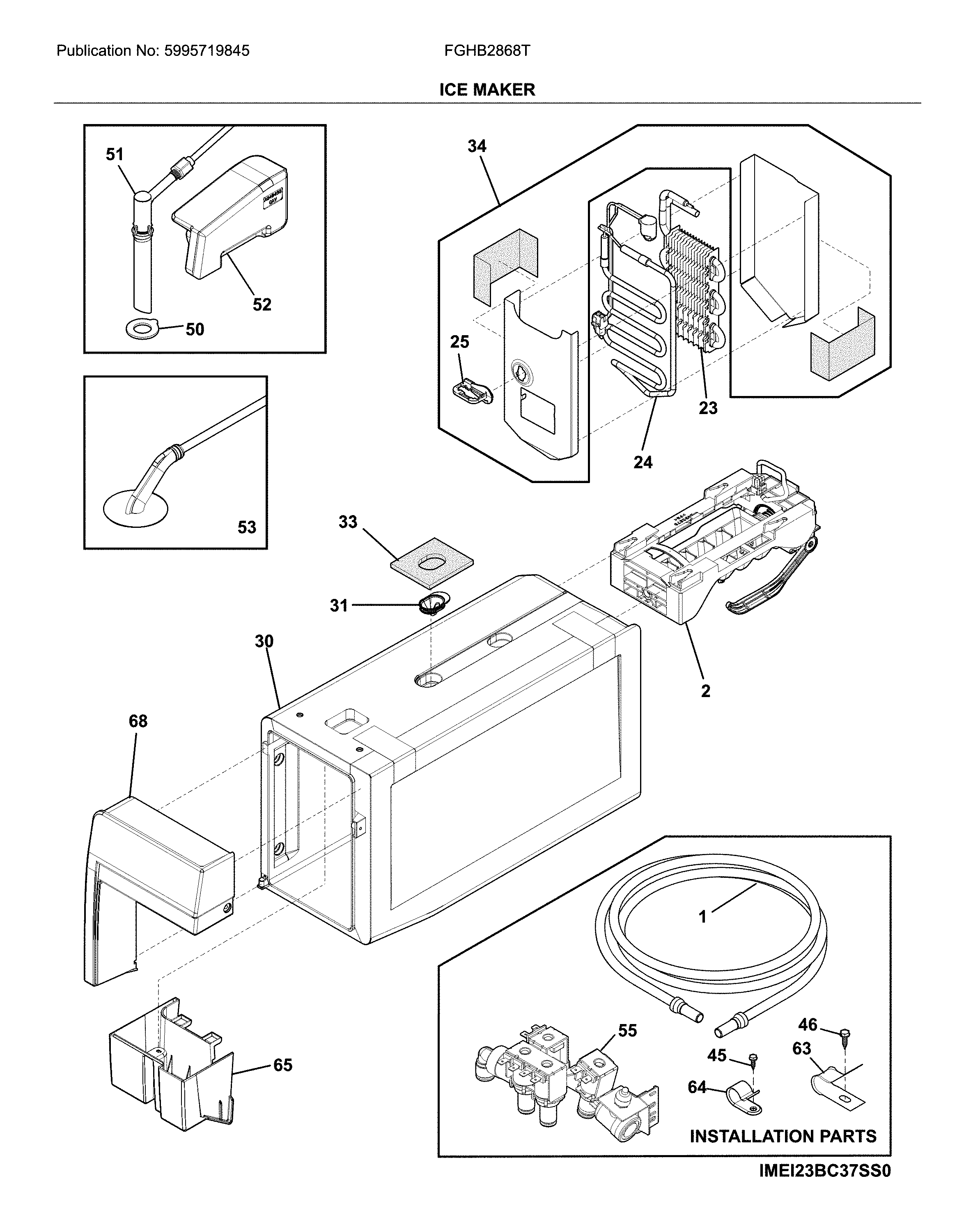 Frigidaire FGHB2868TE4 ice maker diagram