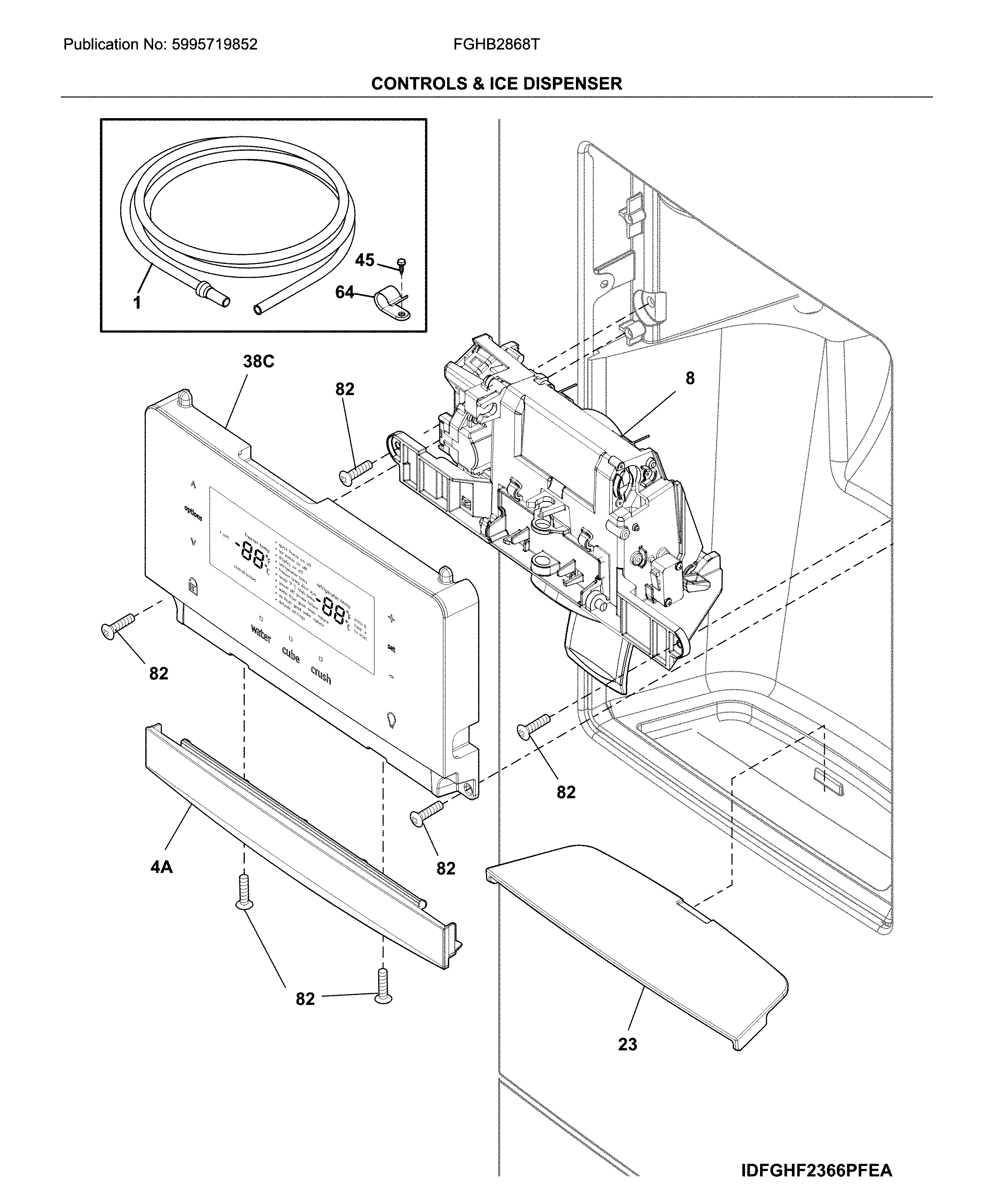 Frigidaire FGHB2868TF5 dispenser diagram