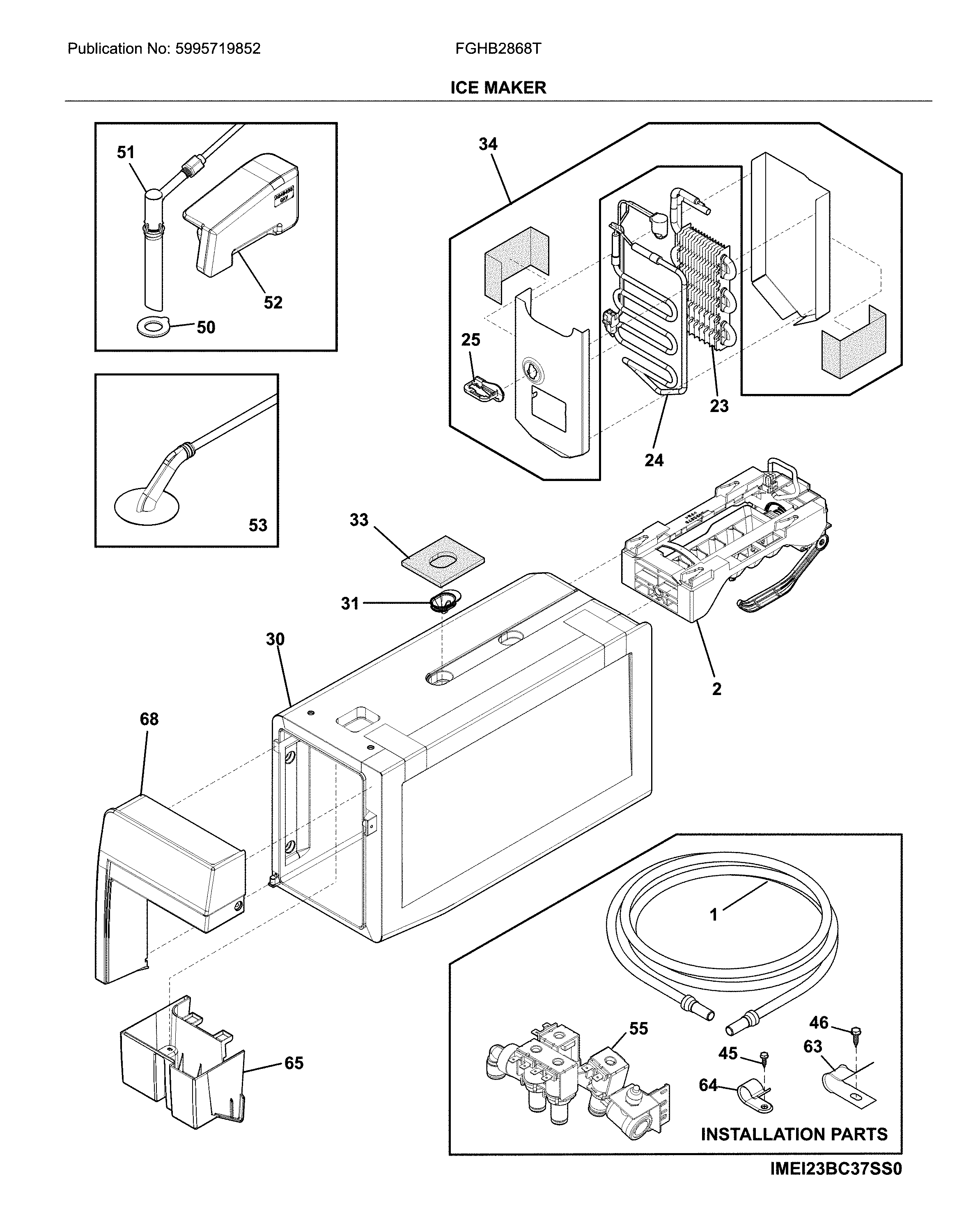Frigidaire FGHB2868TF5 ice maker diagram