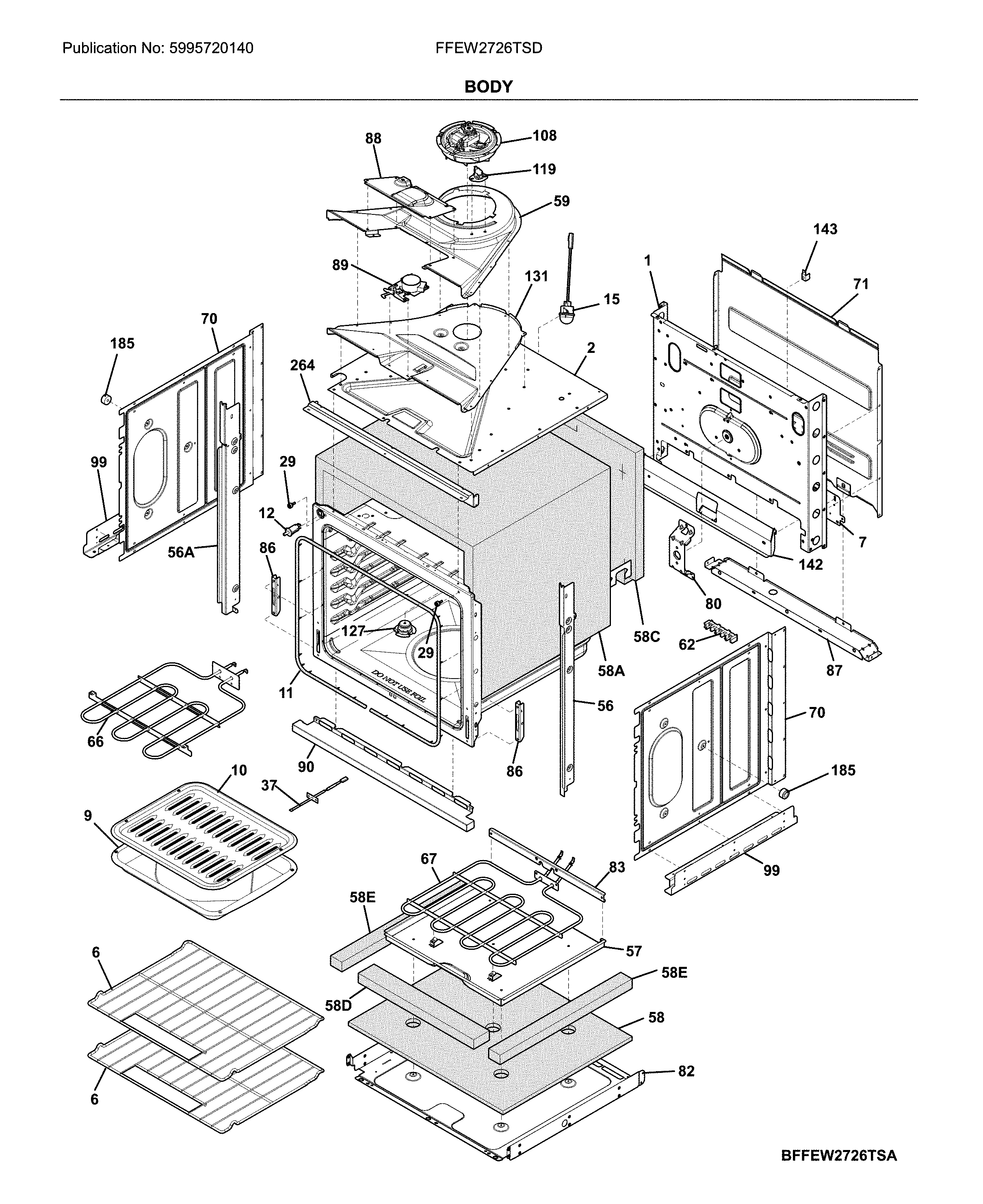 Frigidaire FFEW2726TSD body diagram