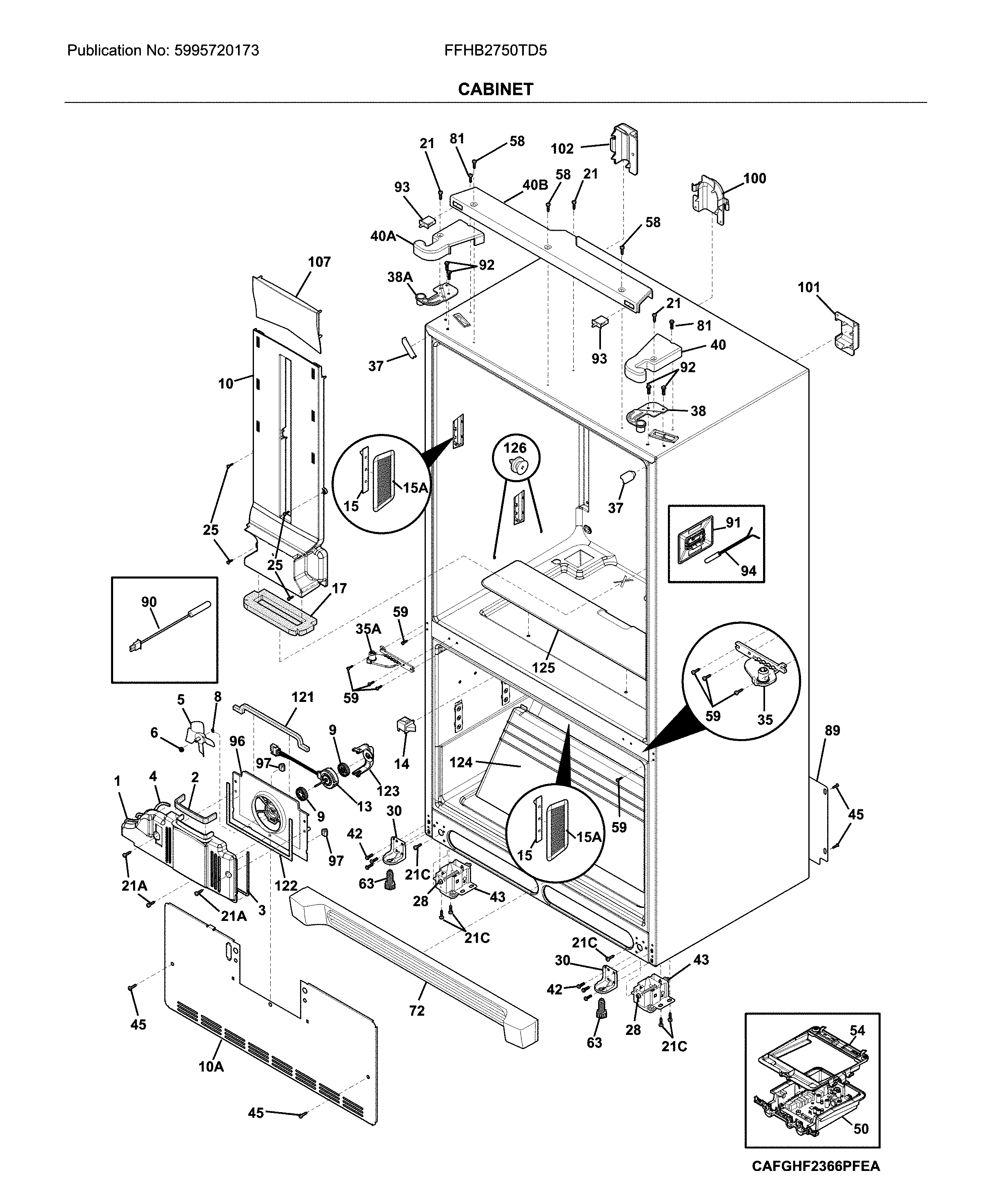 Frigidaire FFHB2750TD5 cabinet diagram