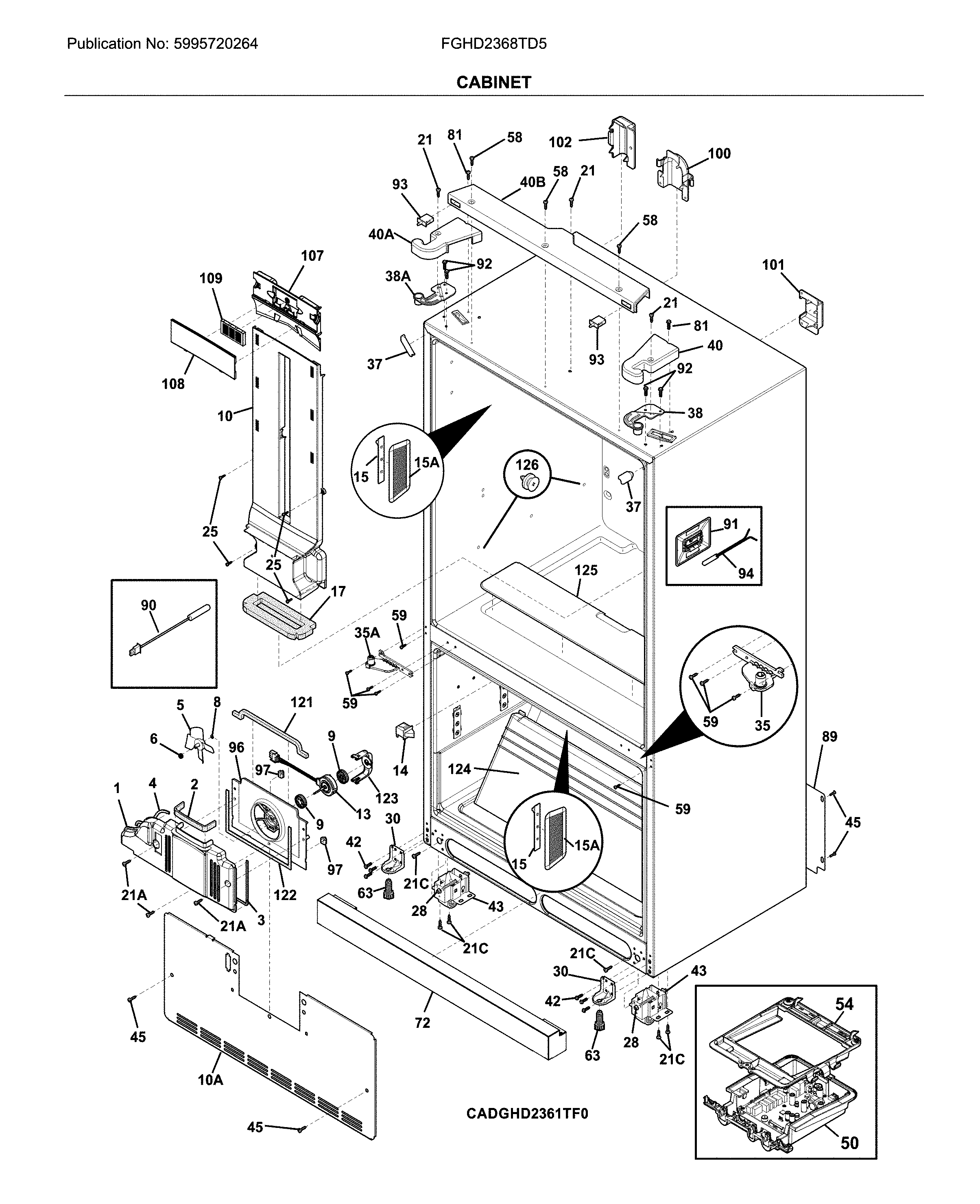 Frigidaire FGHD2368TD5 cabinet diagram