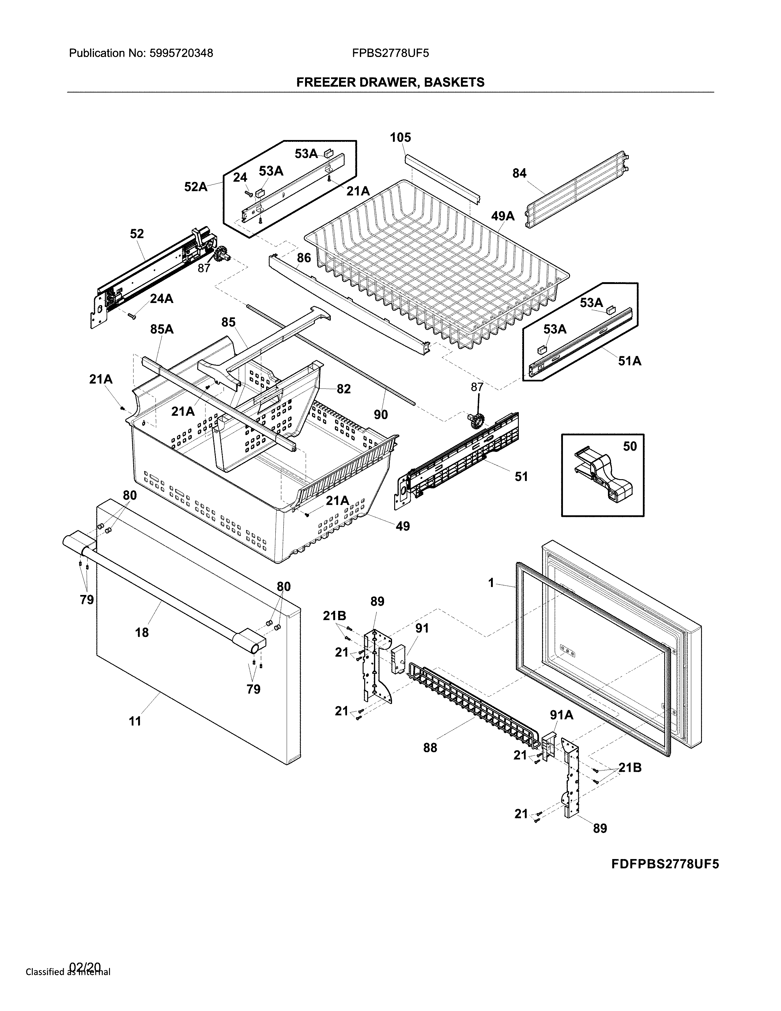 Frigidaire FPBS2778UF5 freezer door diagram