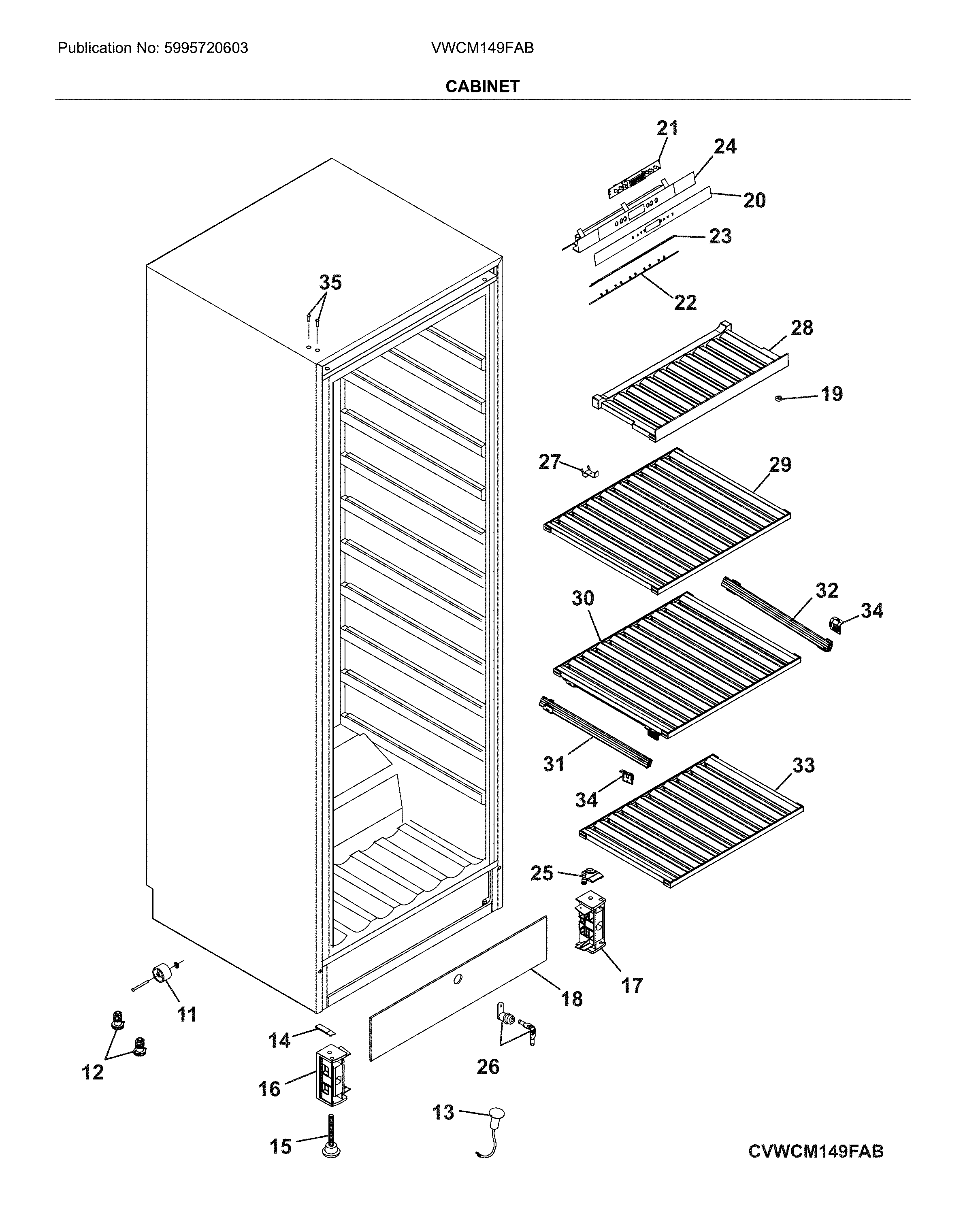 Vintec VWCM149FAB cabinet diagram