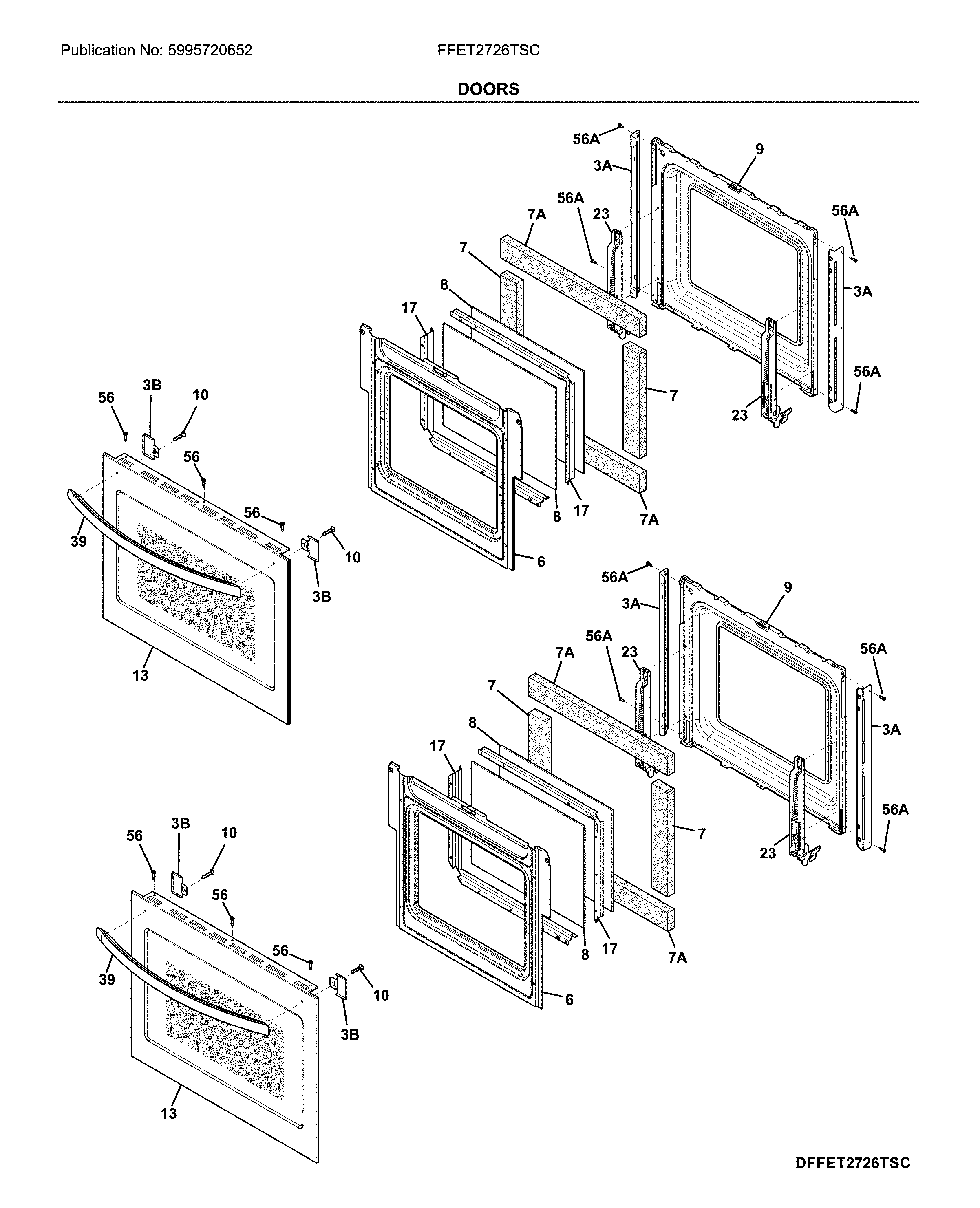 Frigidaire FFET2726TSC doors diagram