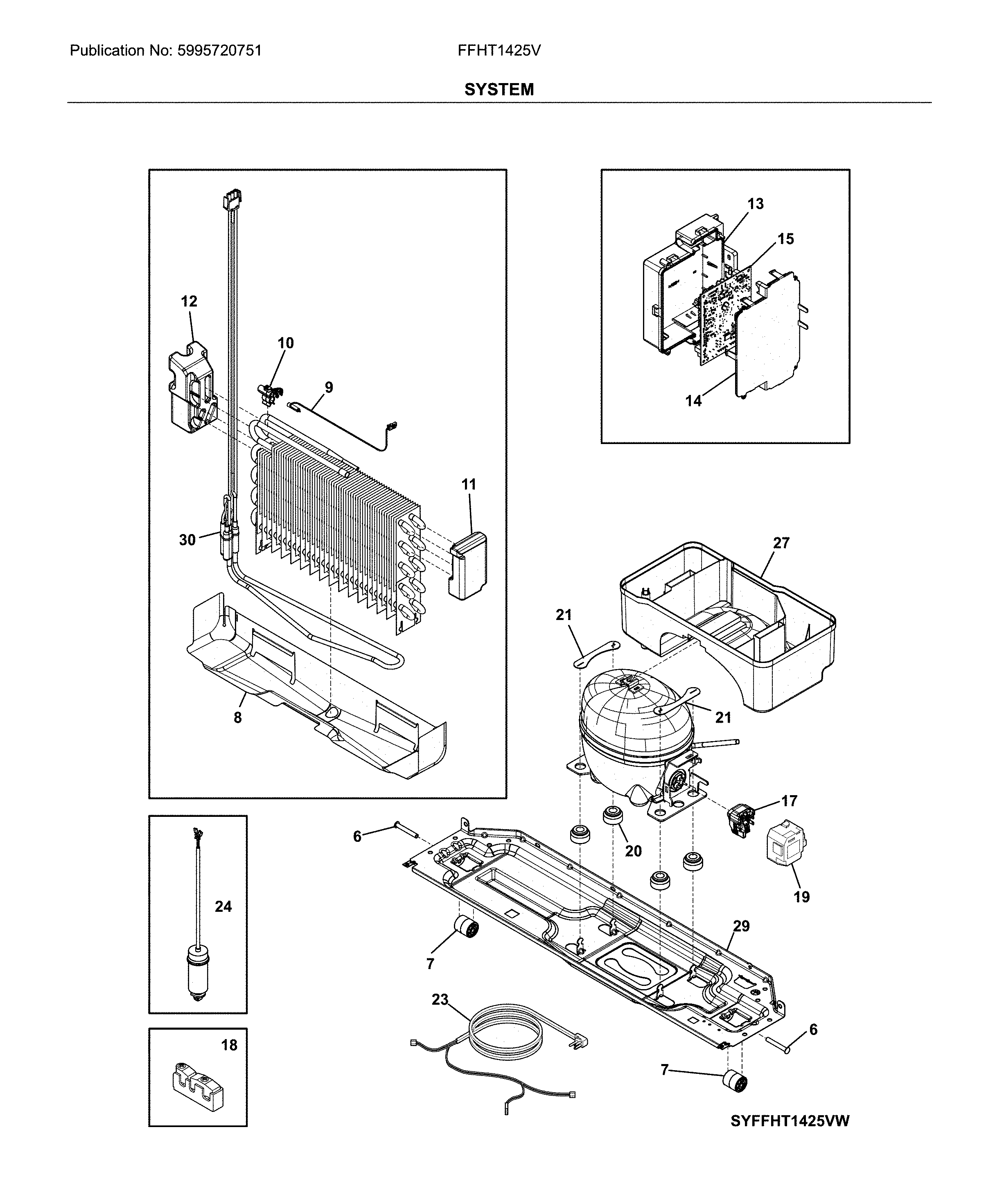 Frigidaire FFHT1425VV system diagram
