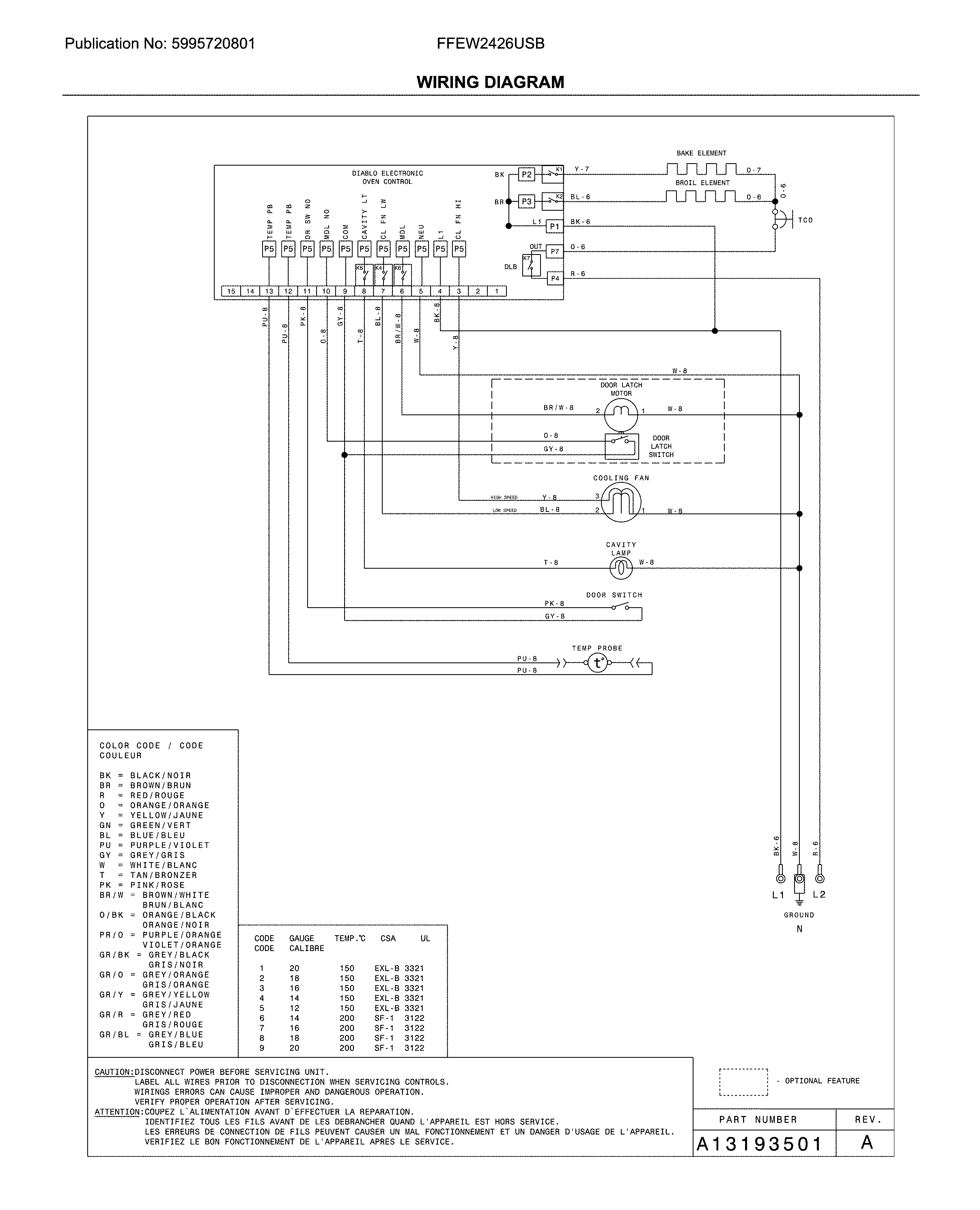 Frigidaire FFEW2426USB wiring diagram diagram