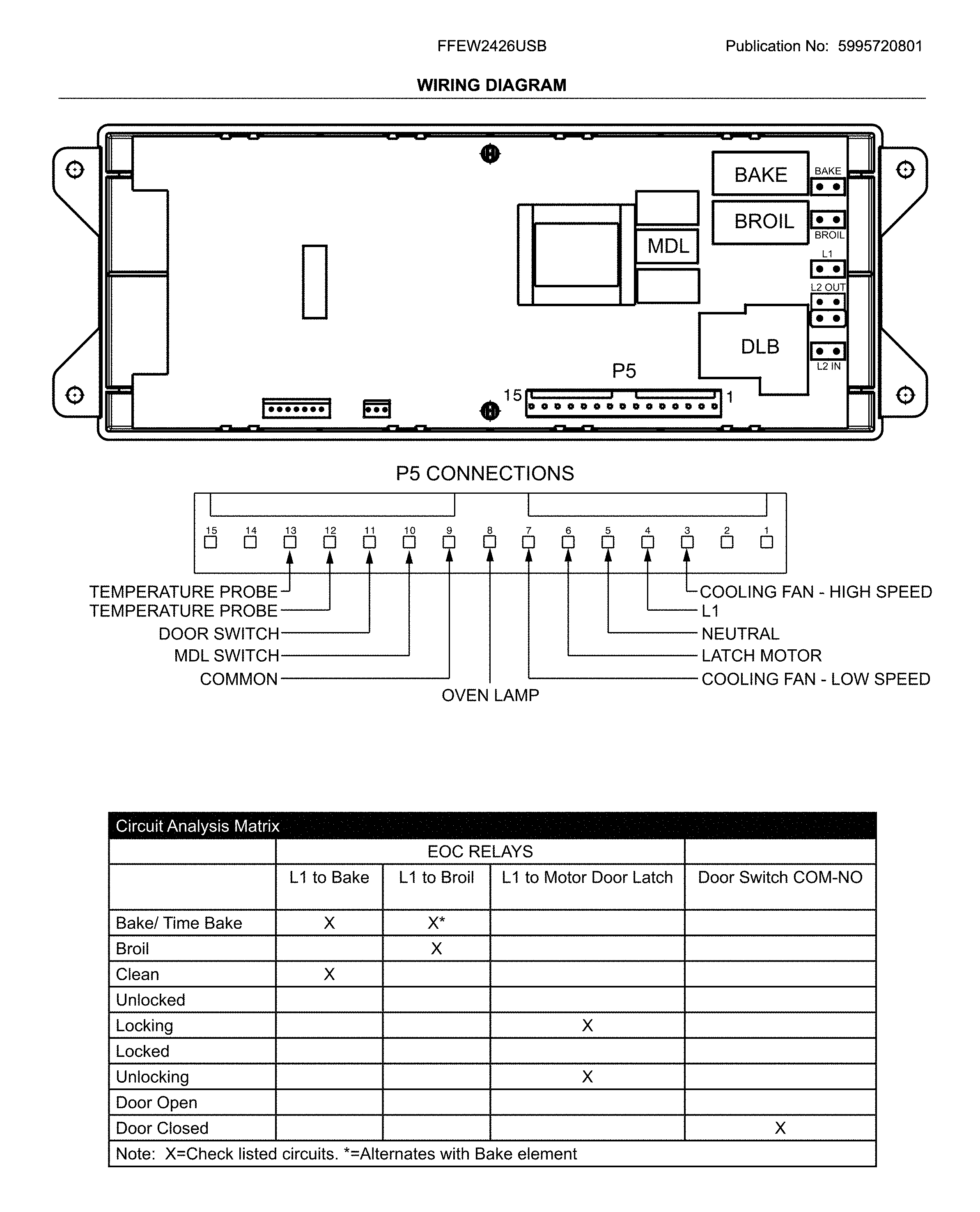 Frigidaire FFEW2426USB wiring diagram diagram