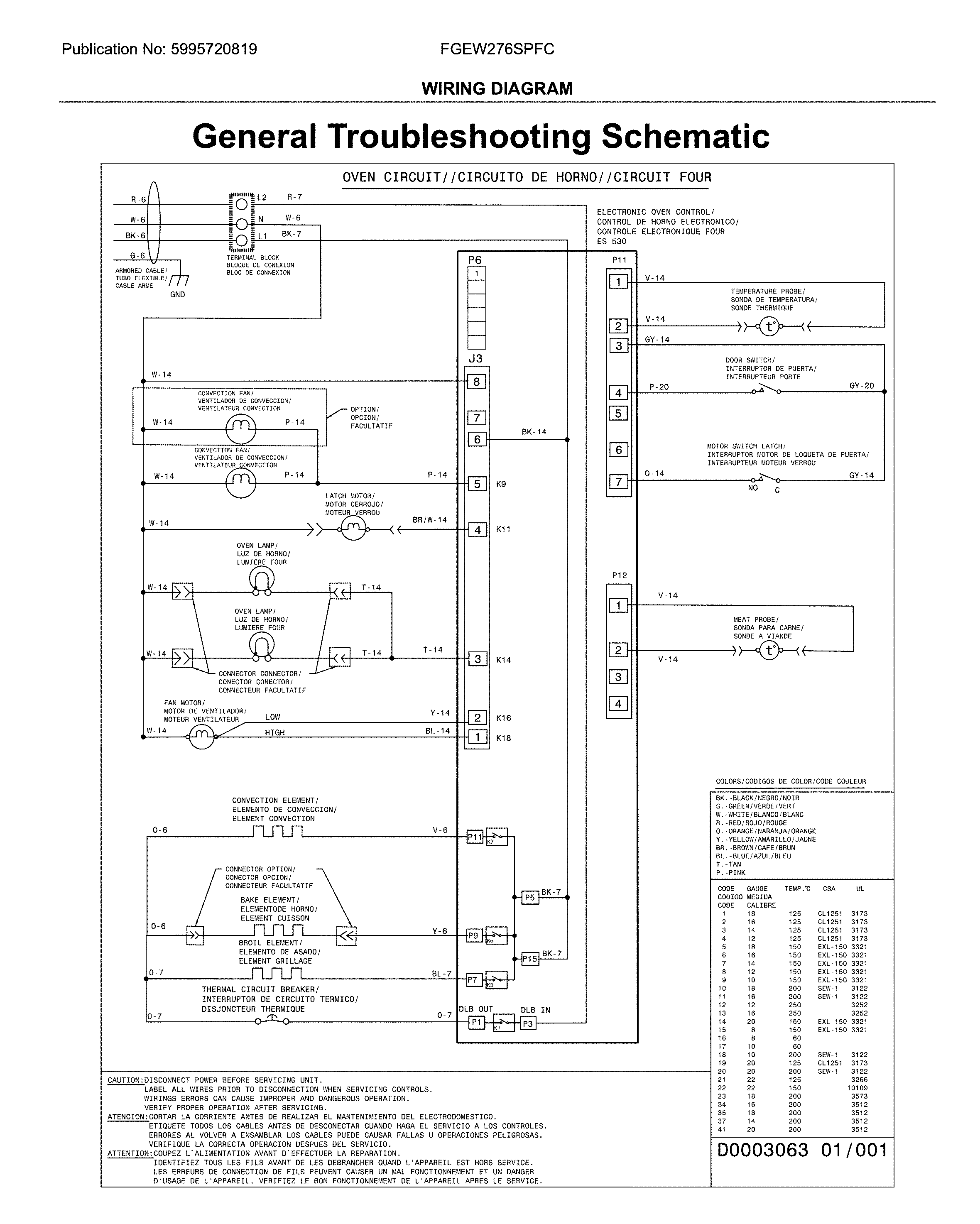 Frigidaire FGEW276SPFC wiring diagram diagram