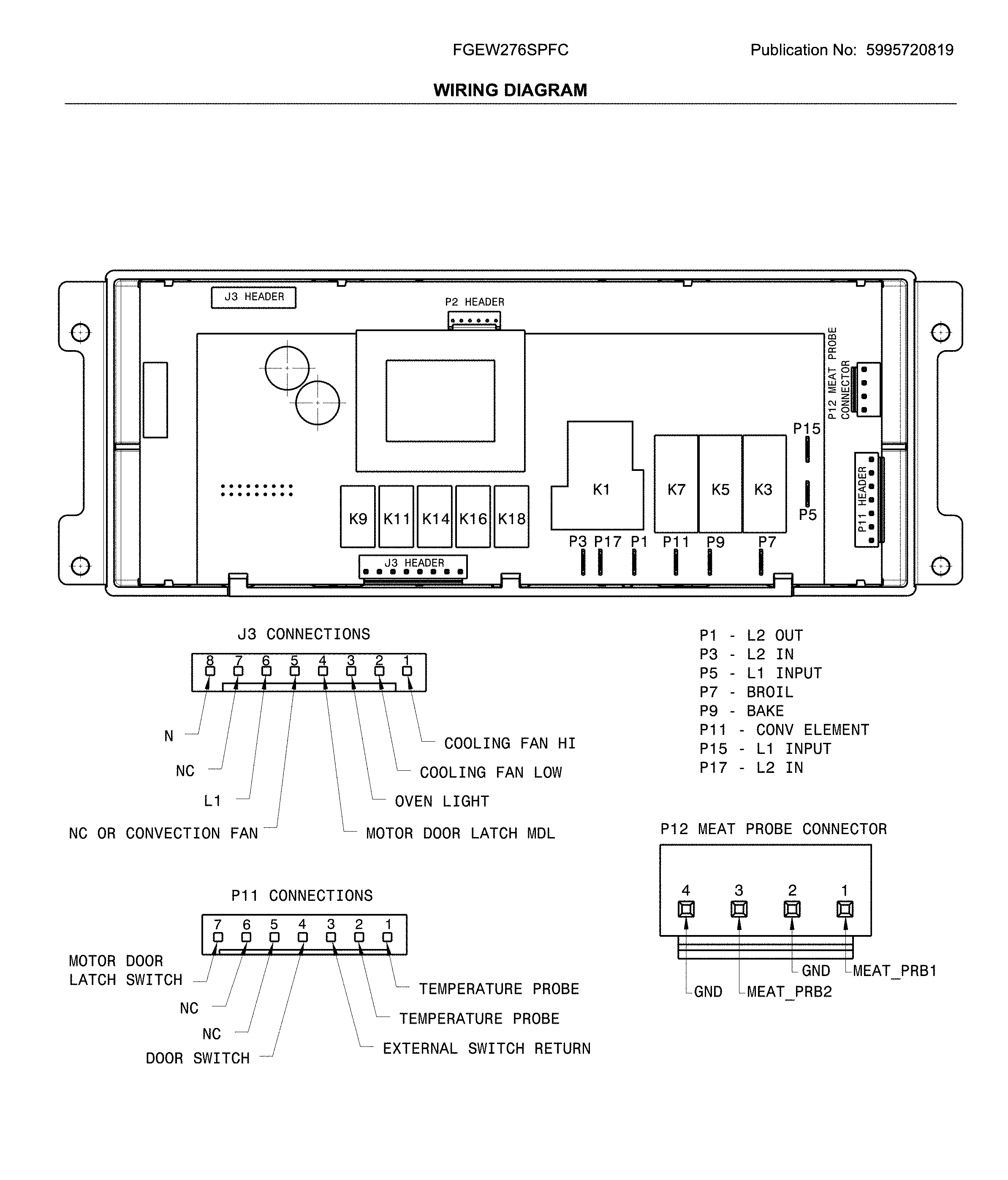 Frigidaire FGEW276SPFC wiring diagram diagram