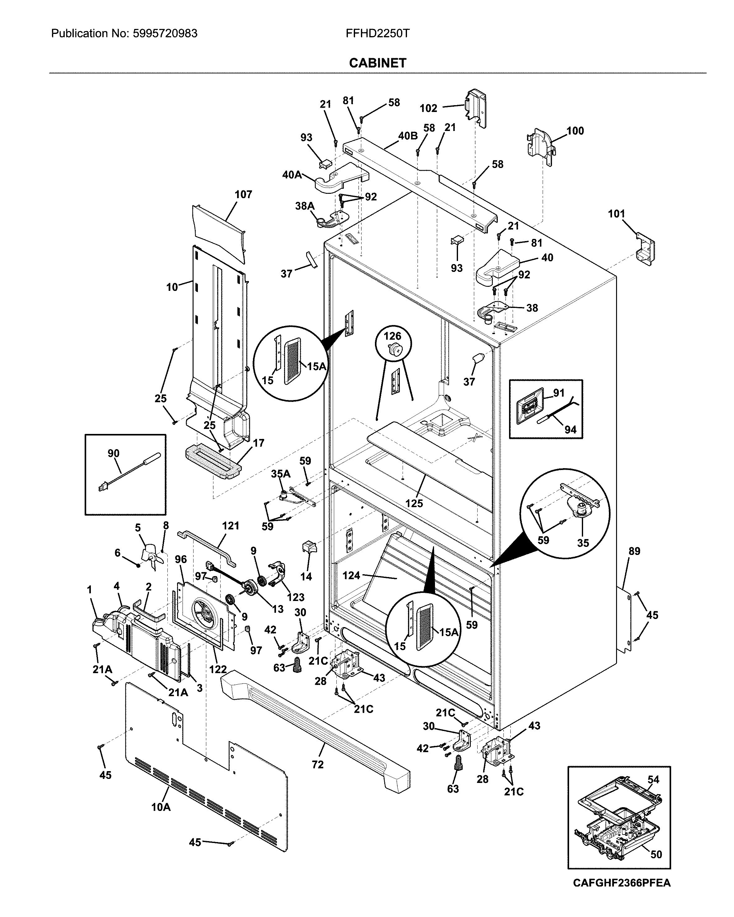 Frigidaire FFHD2250TD4 cabinet diagram