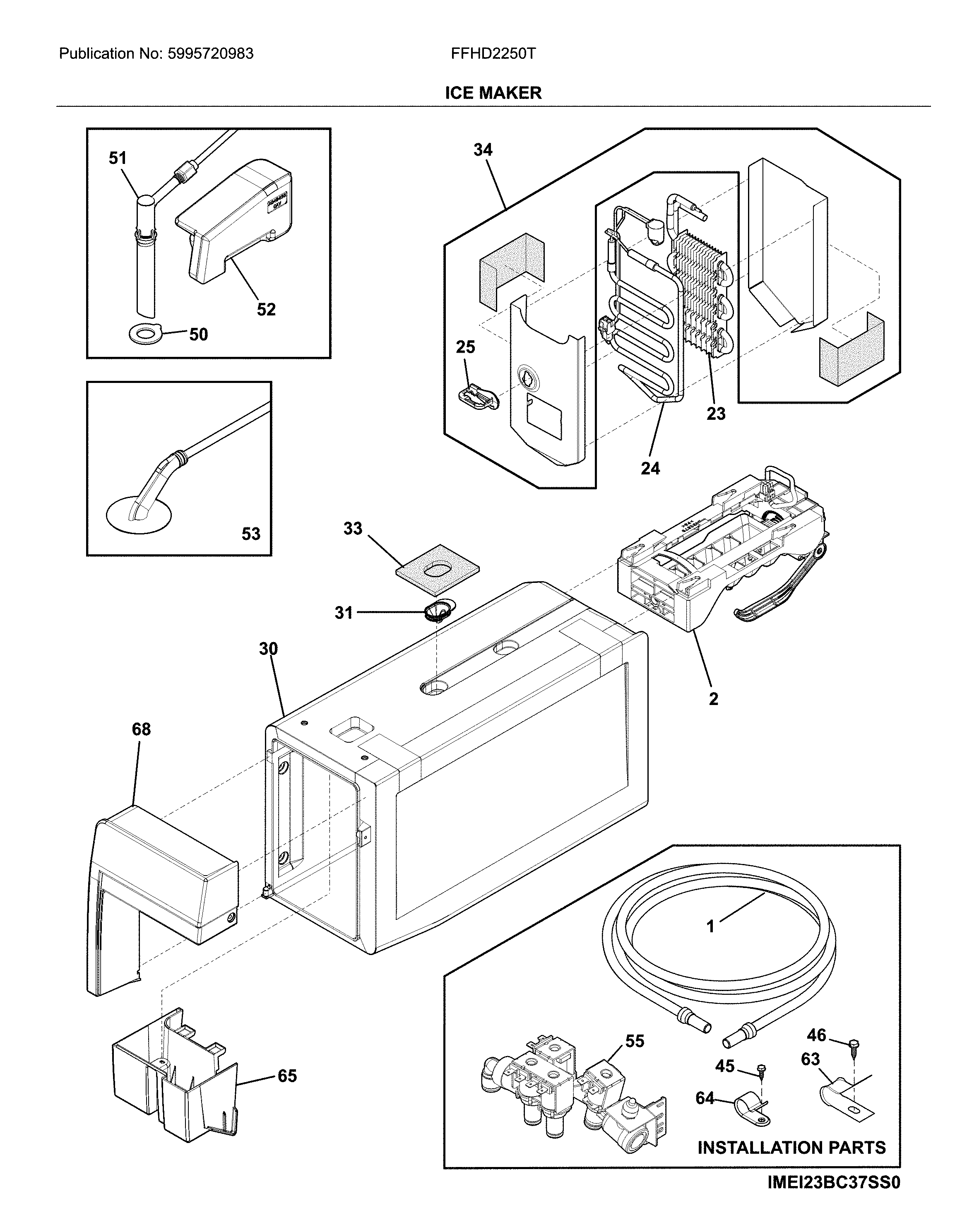 Frigidaire FFHD2250TD4 ice maker diagram
