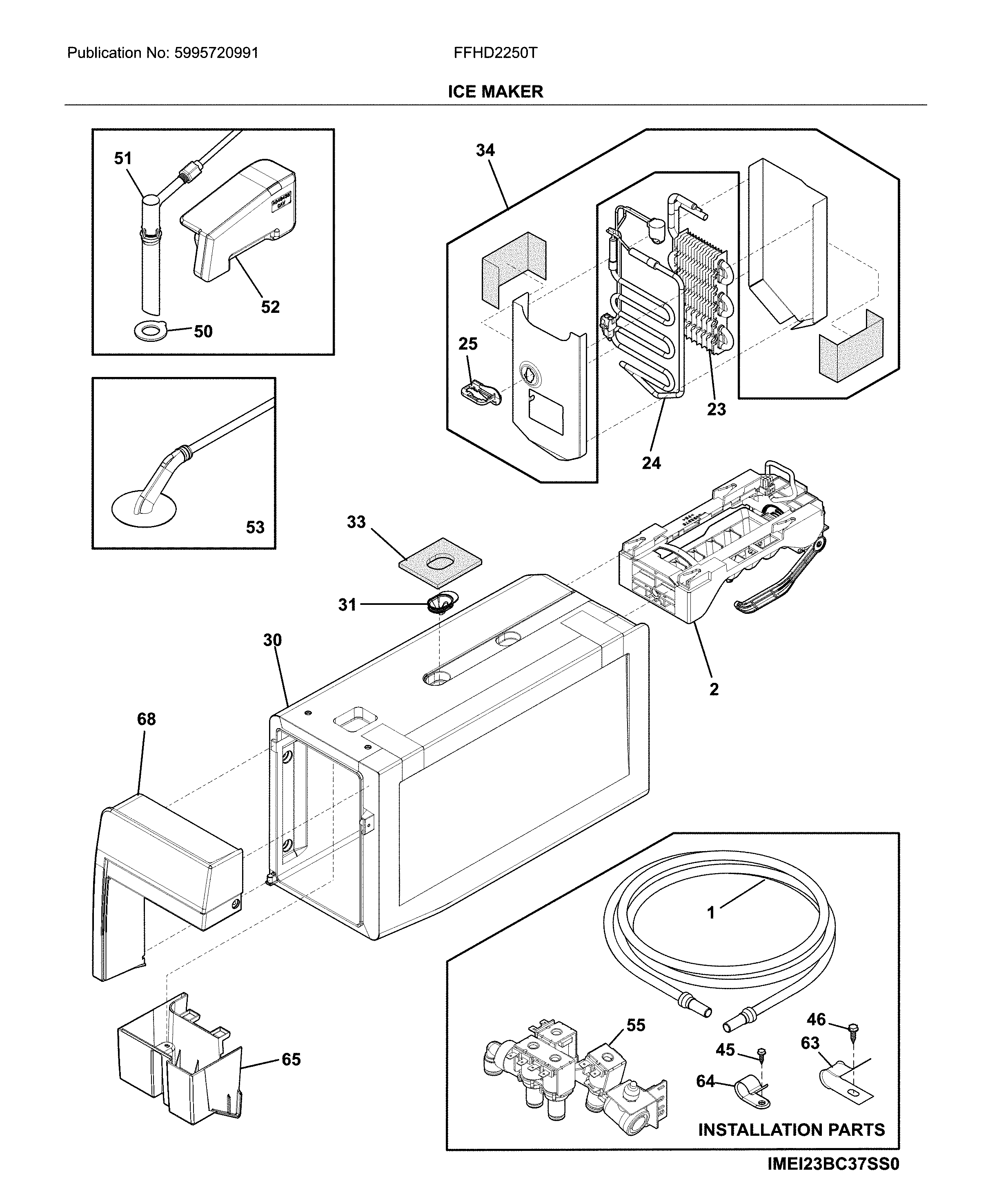Frigidaire FFHD2250TD5 ice maker diagram