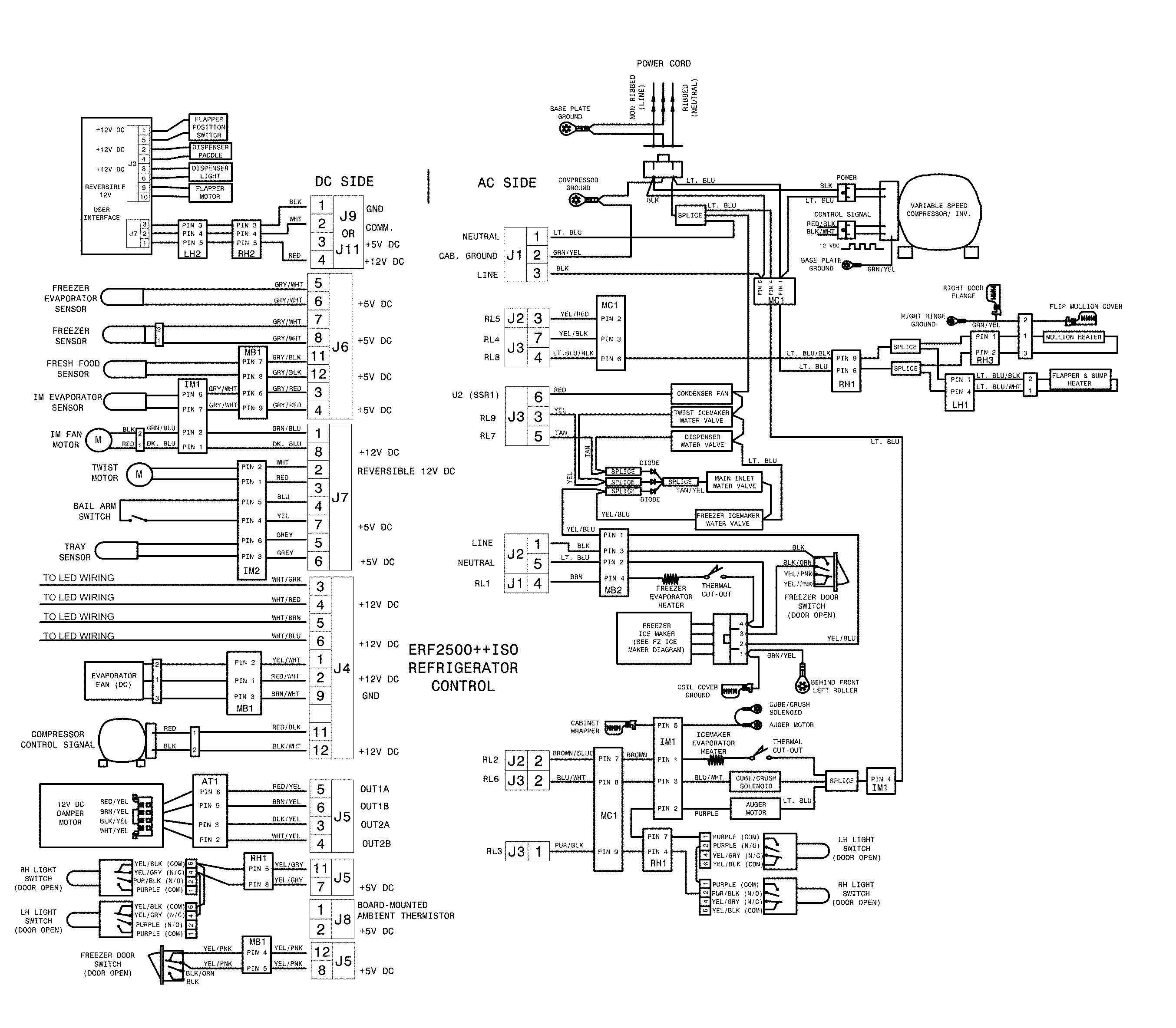 Frigidaire FFHD2250TD5 wiring schematic diagram
