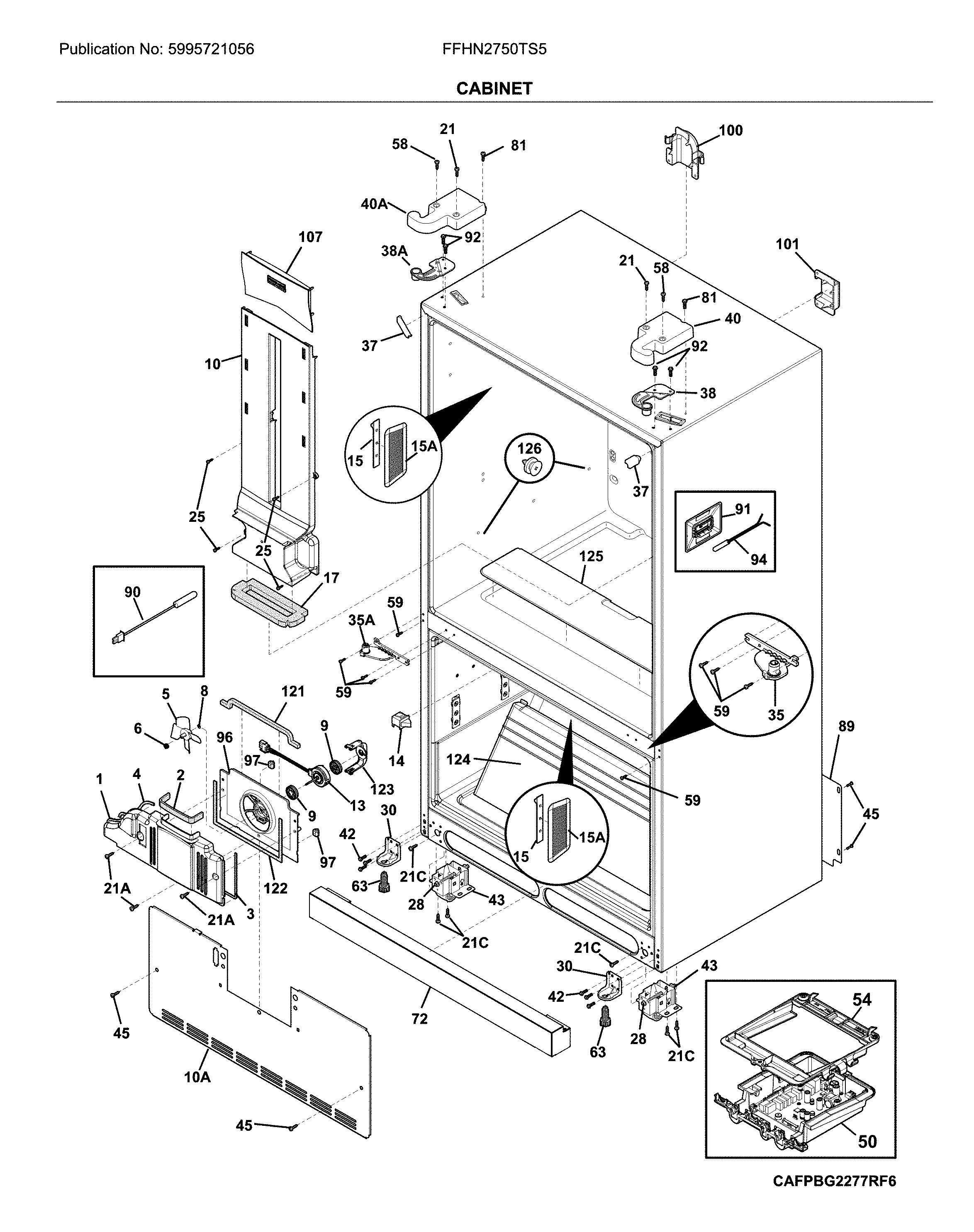 Frigidaire FFHN2750TS5 cabinet diagram