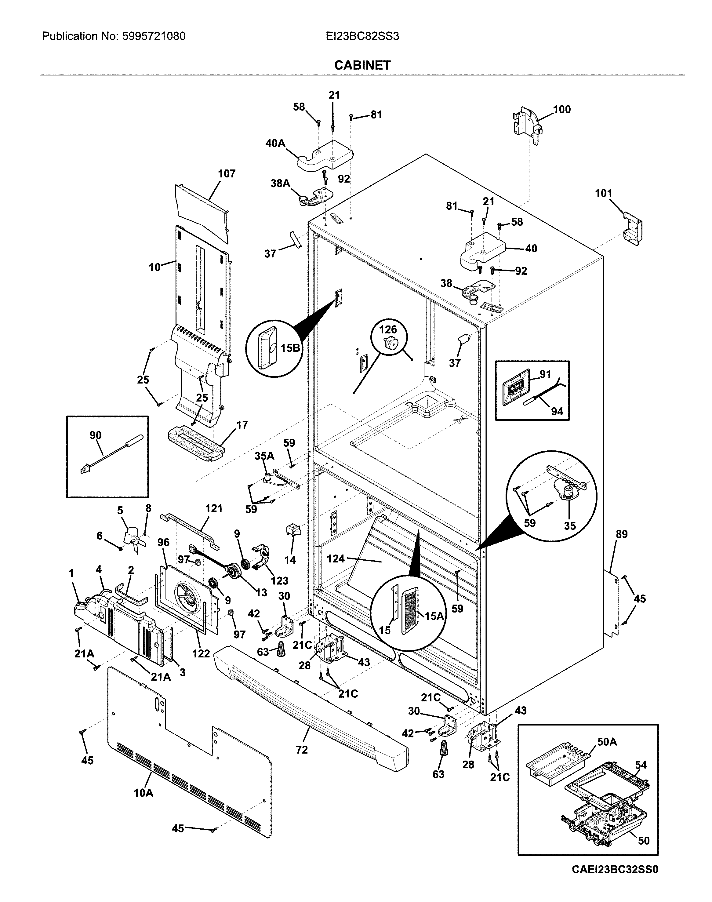 Electrolux EI23BC82SS3 cabinet diagram