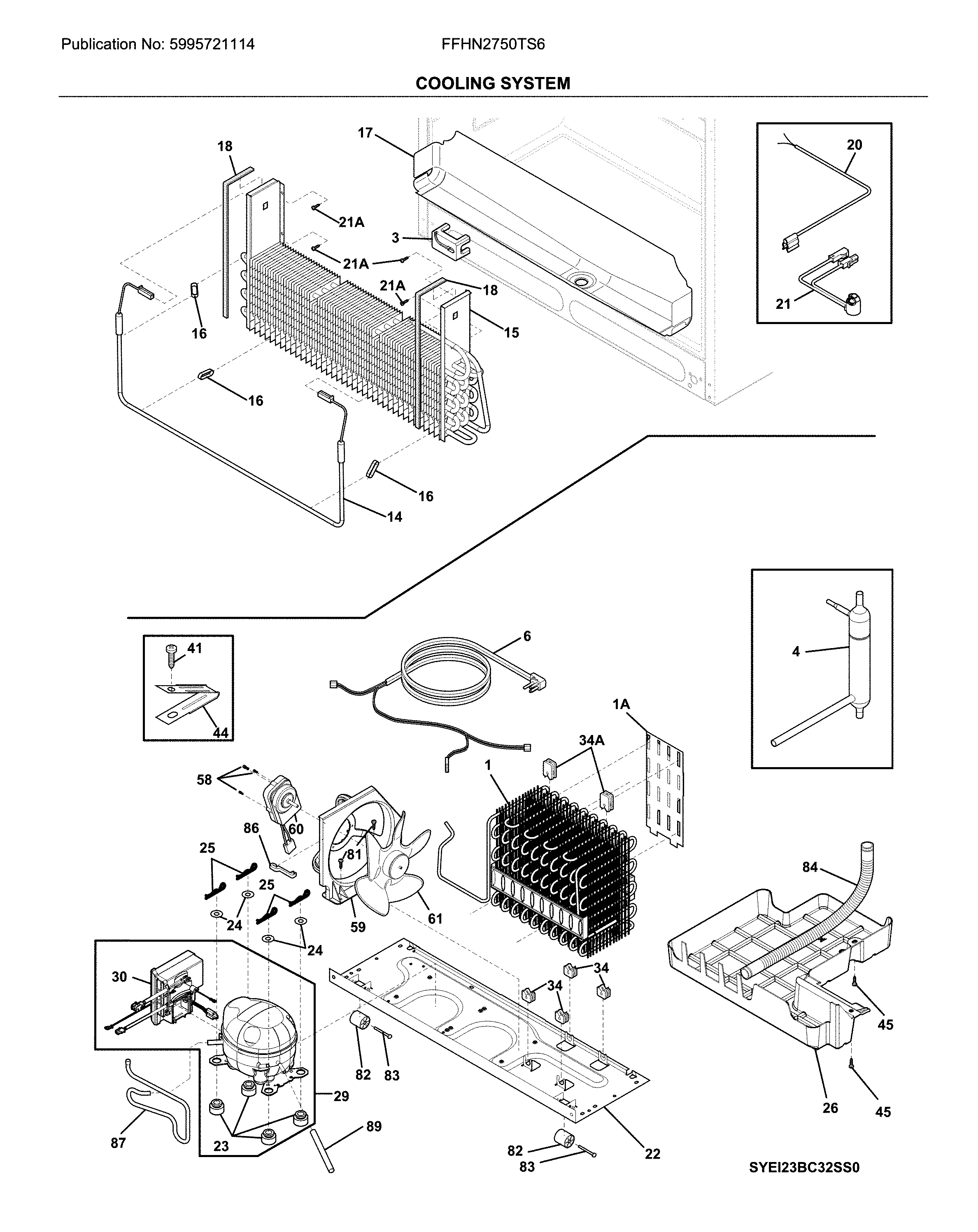 Frigidaire FFHN2750TS6 cooling system diagram