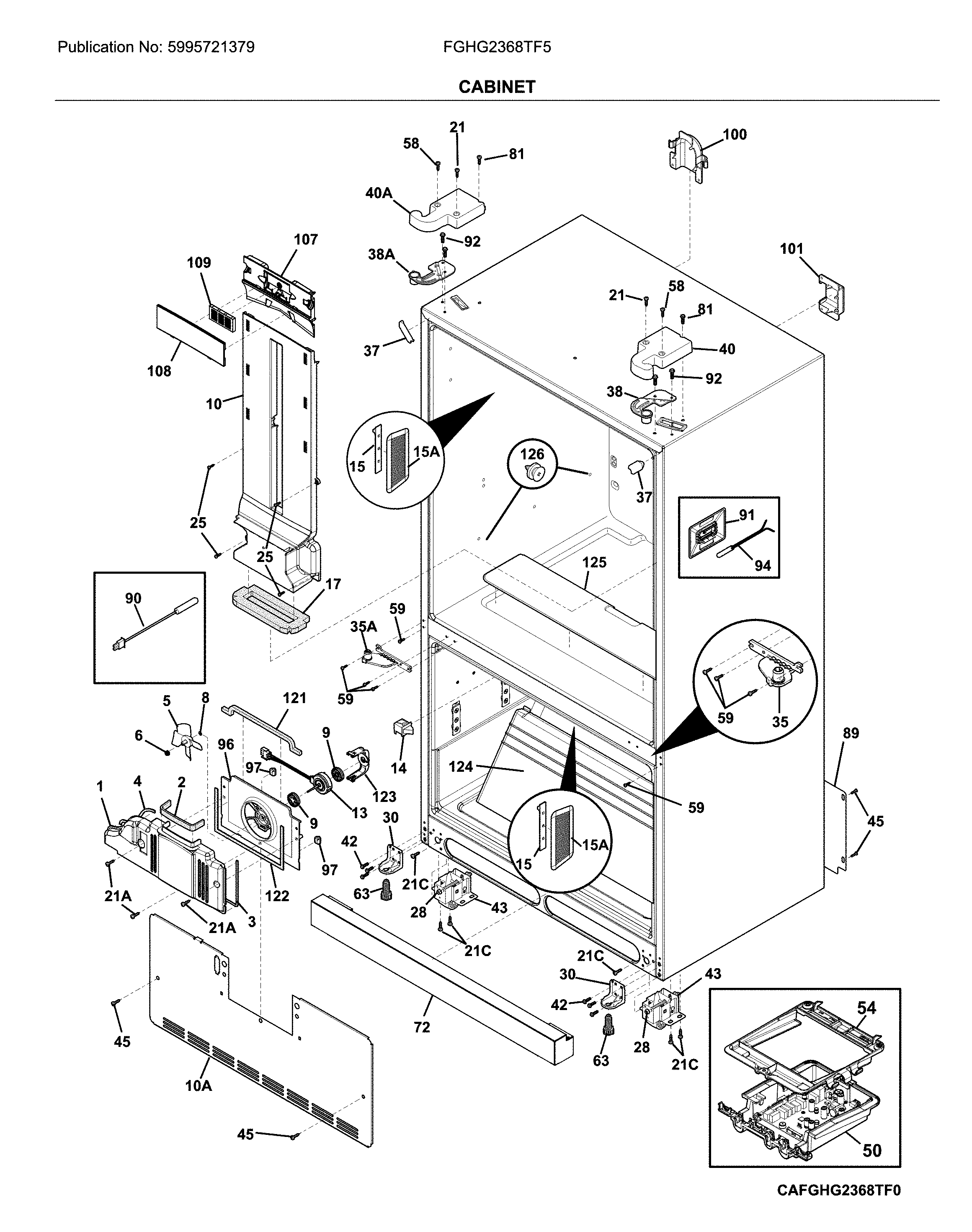 Frigidaire FGHG2368TF5 cabinet diagram