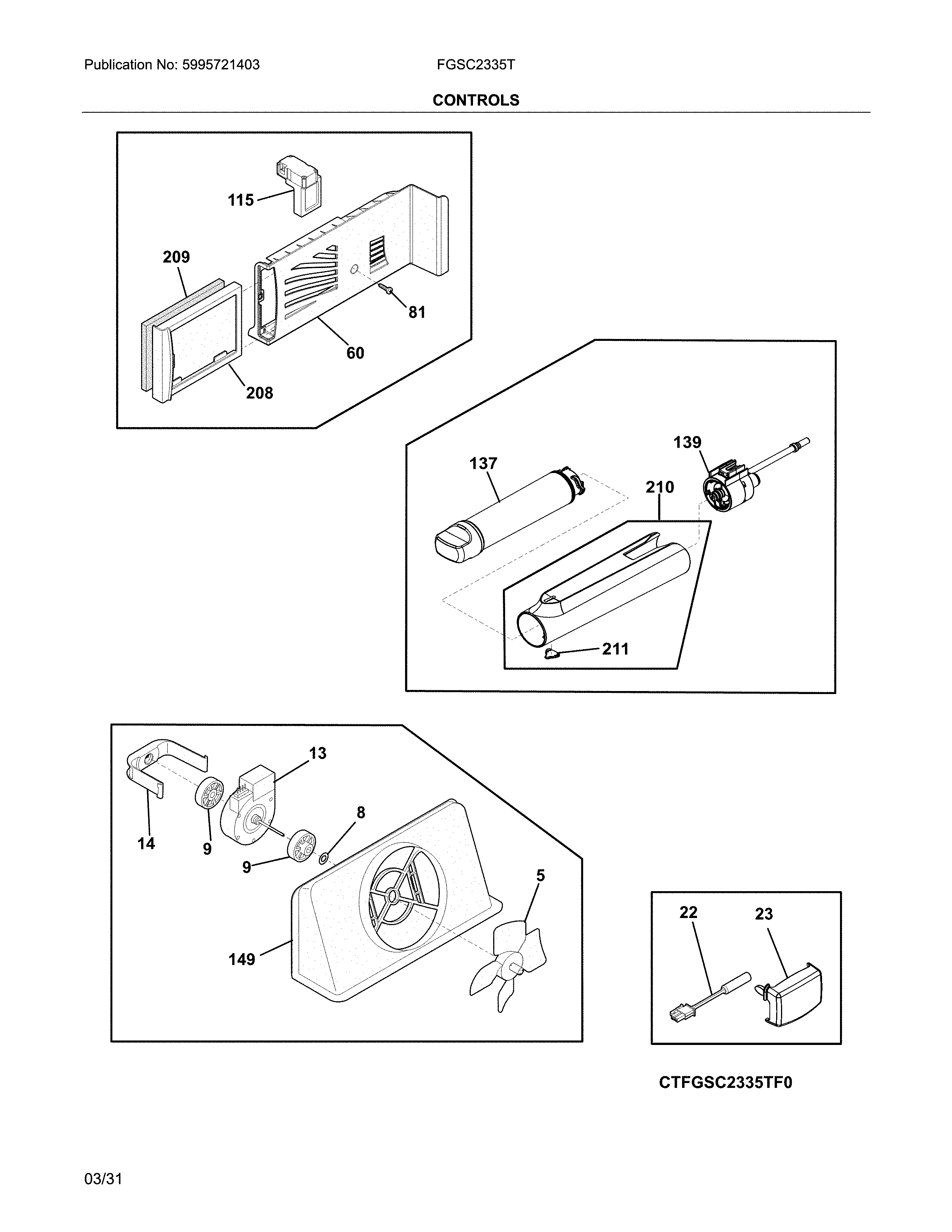 Frigidaire FGSC2335TD7 controls diagram