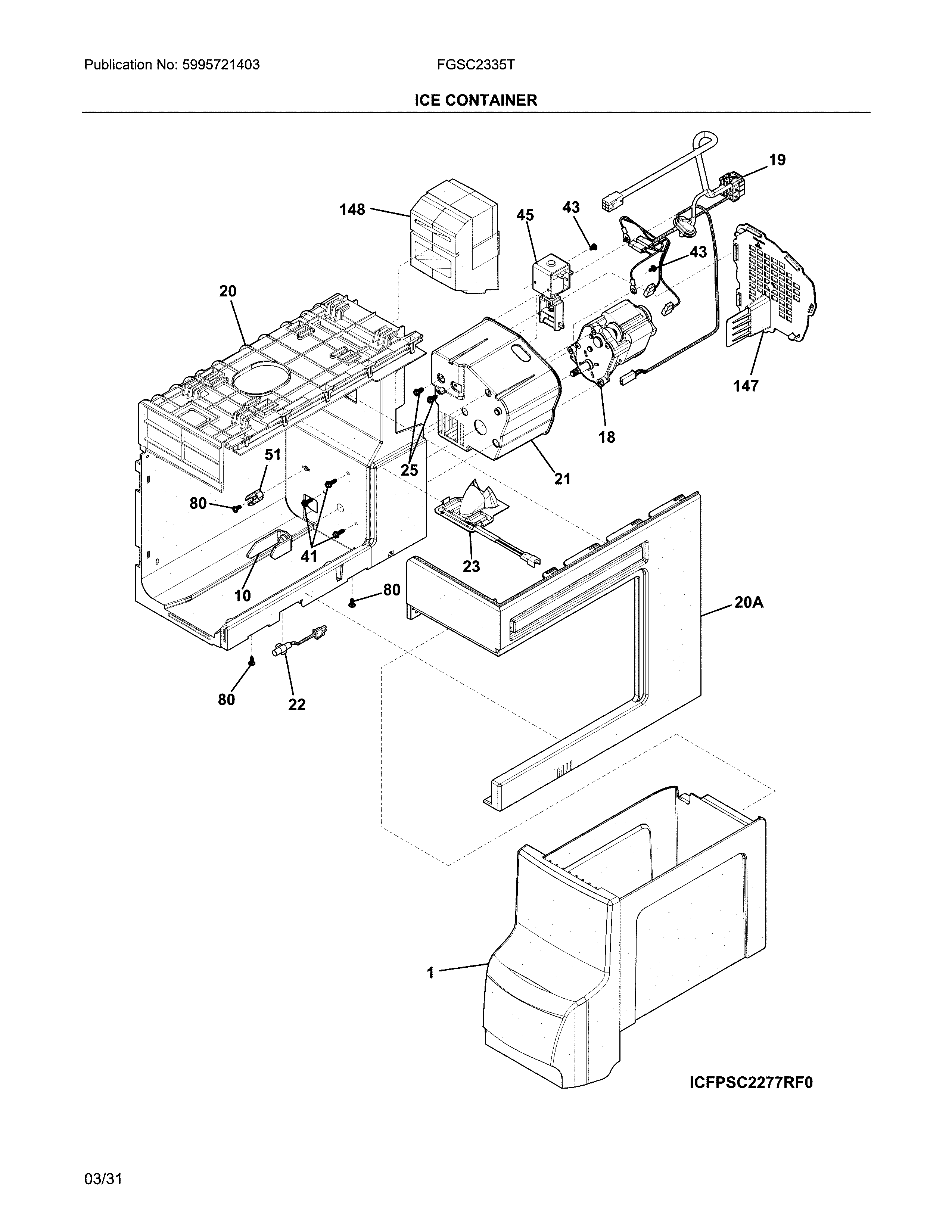 Frigidaire FGSC2335TD7 caontainer diagram