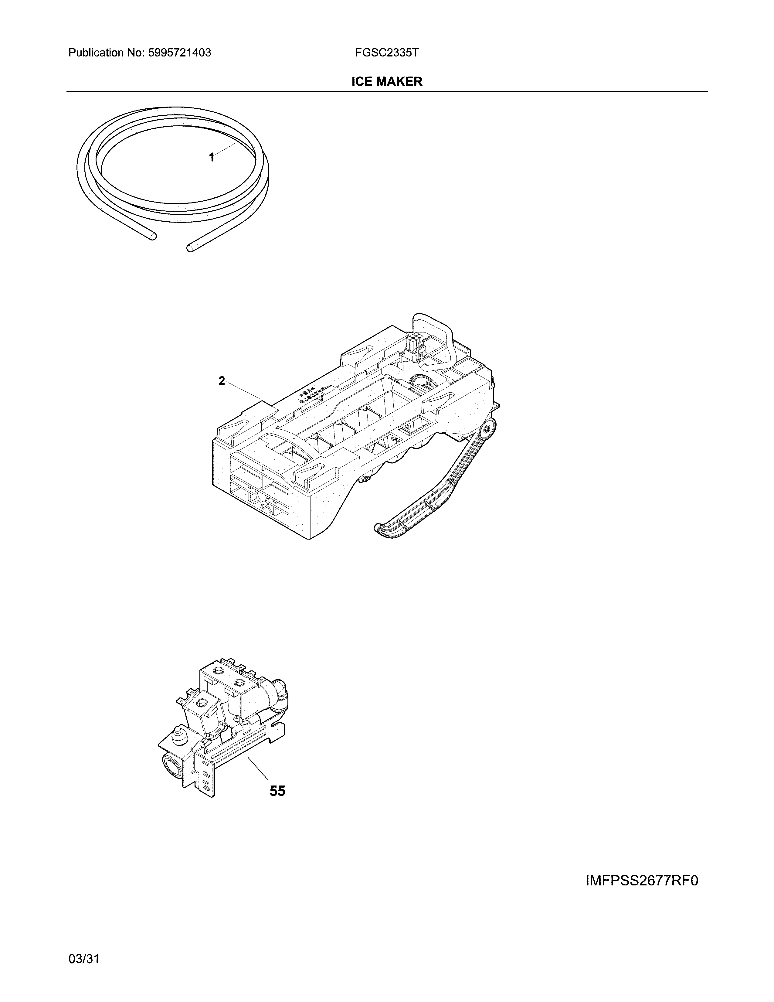 Frigidaire FGSC2335TD7 ice maker diagram