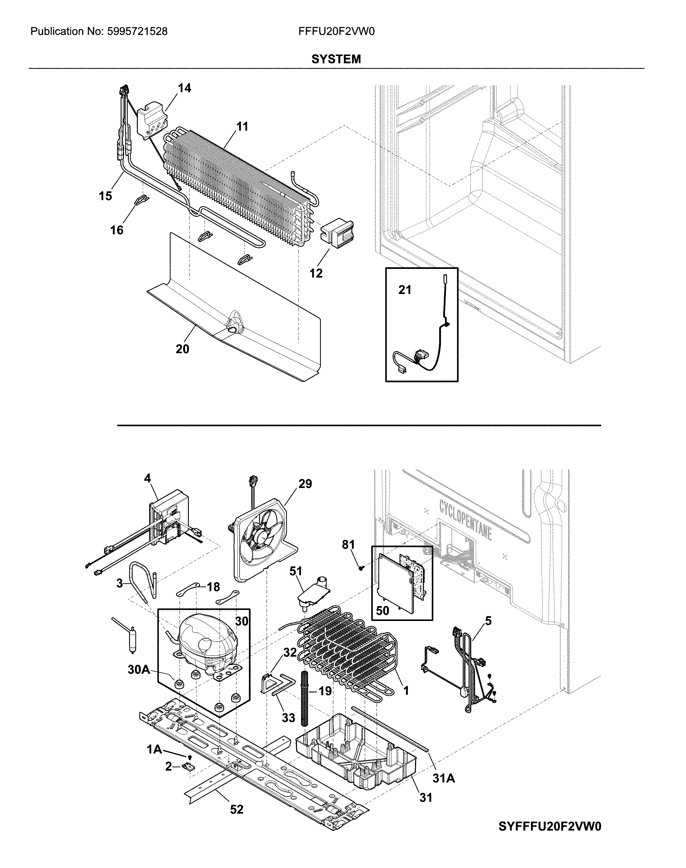 Frigidaire FFFU20F2VW0 system diagram