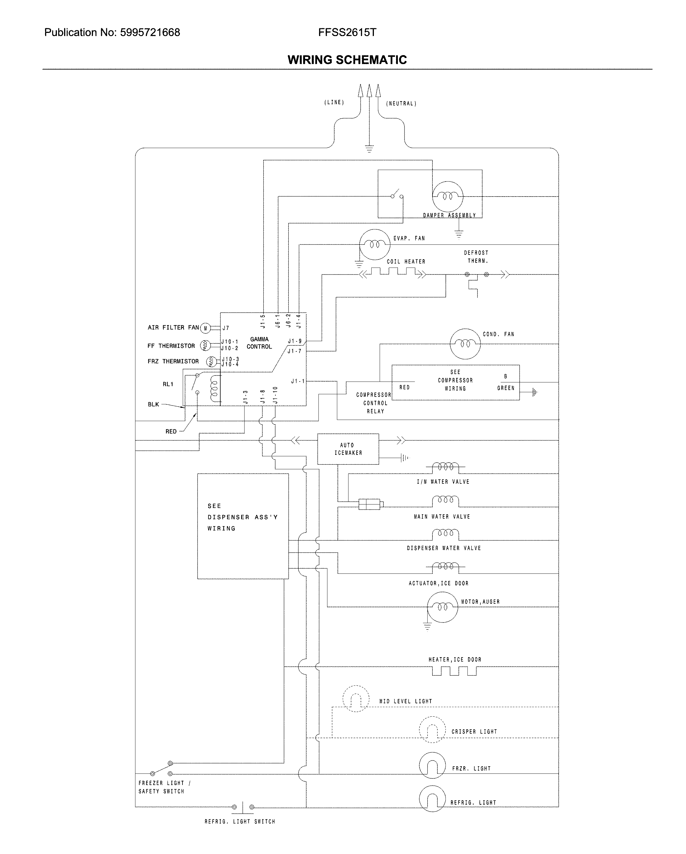 Frigidaire FFSS2615TE4 wiring schematic diagram